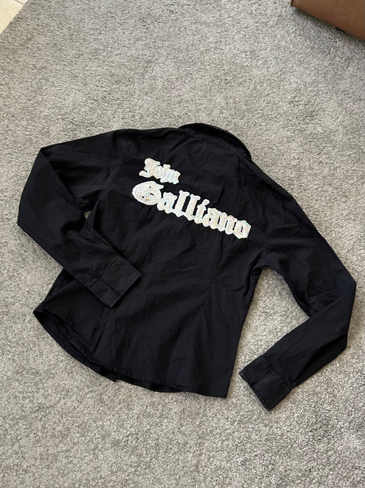 JOHN GALLIANO embroidered logo shirt