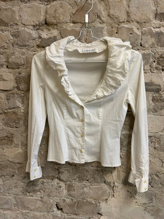 Vintage cotton ruffle blouse