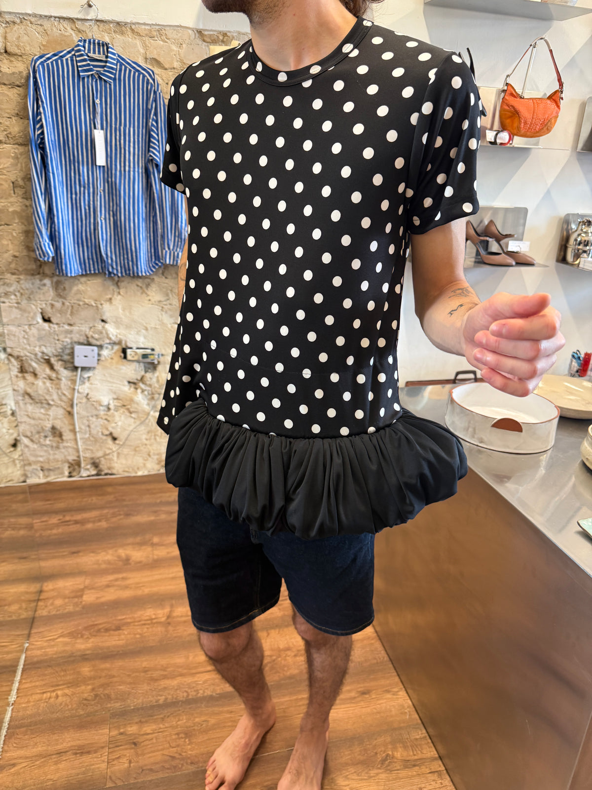 Comme des Garçons 2022 Polka Dot Asymmetric Ruffle Tunic – AD2021