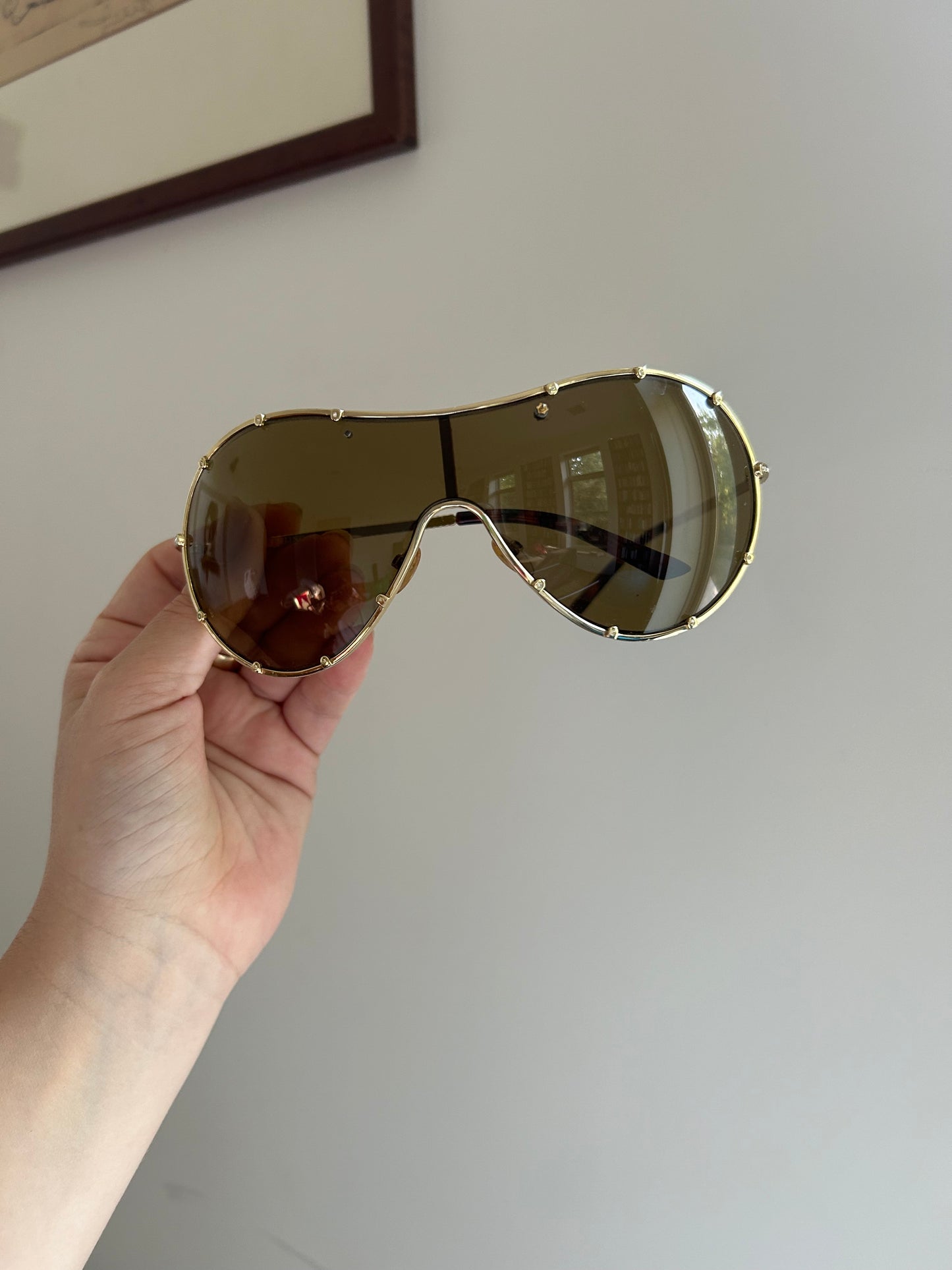 VALENTINO gold shield sunglasses