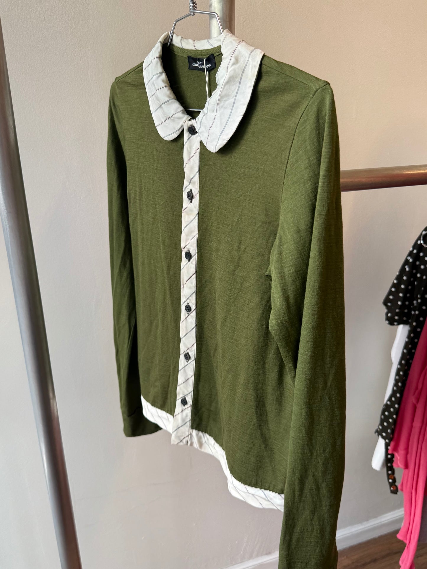 Comme des Garçons – Olive Wool Cardigan