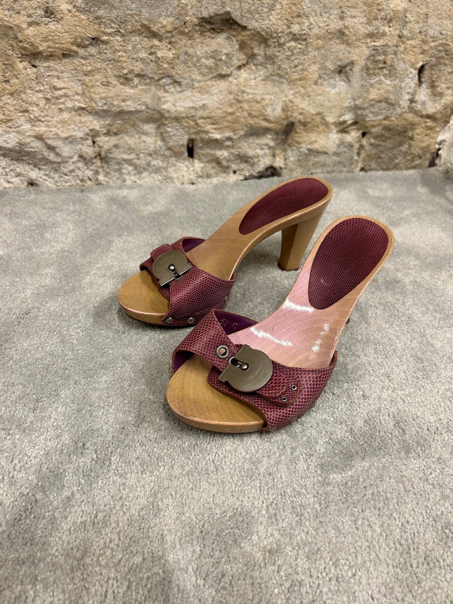 Salvatore Ferragamo wooden heels