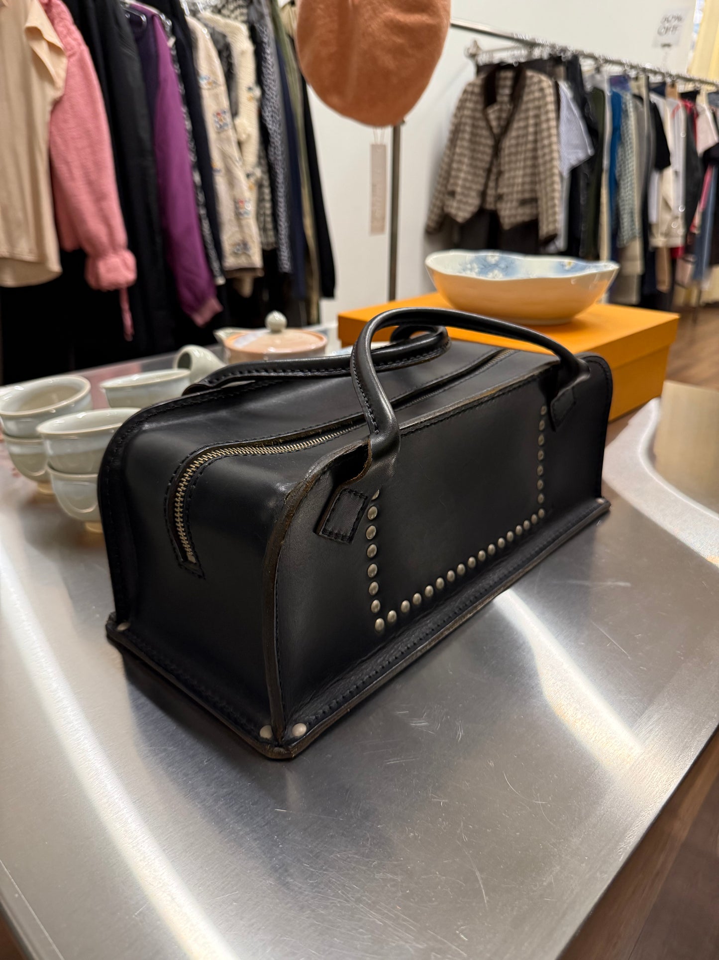 Comme des Garçons 2004 Studded Leather Box Bag