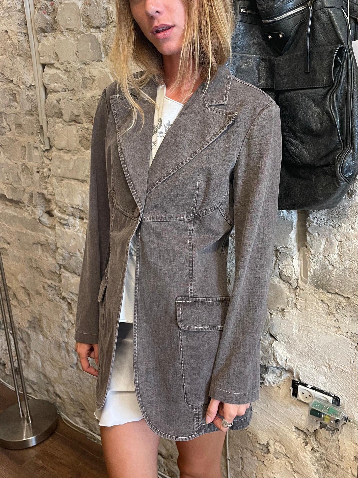 CHANEL Spring 2003 Linen Blend Tailored Jacket