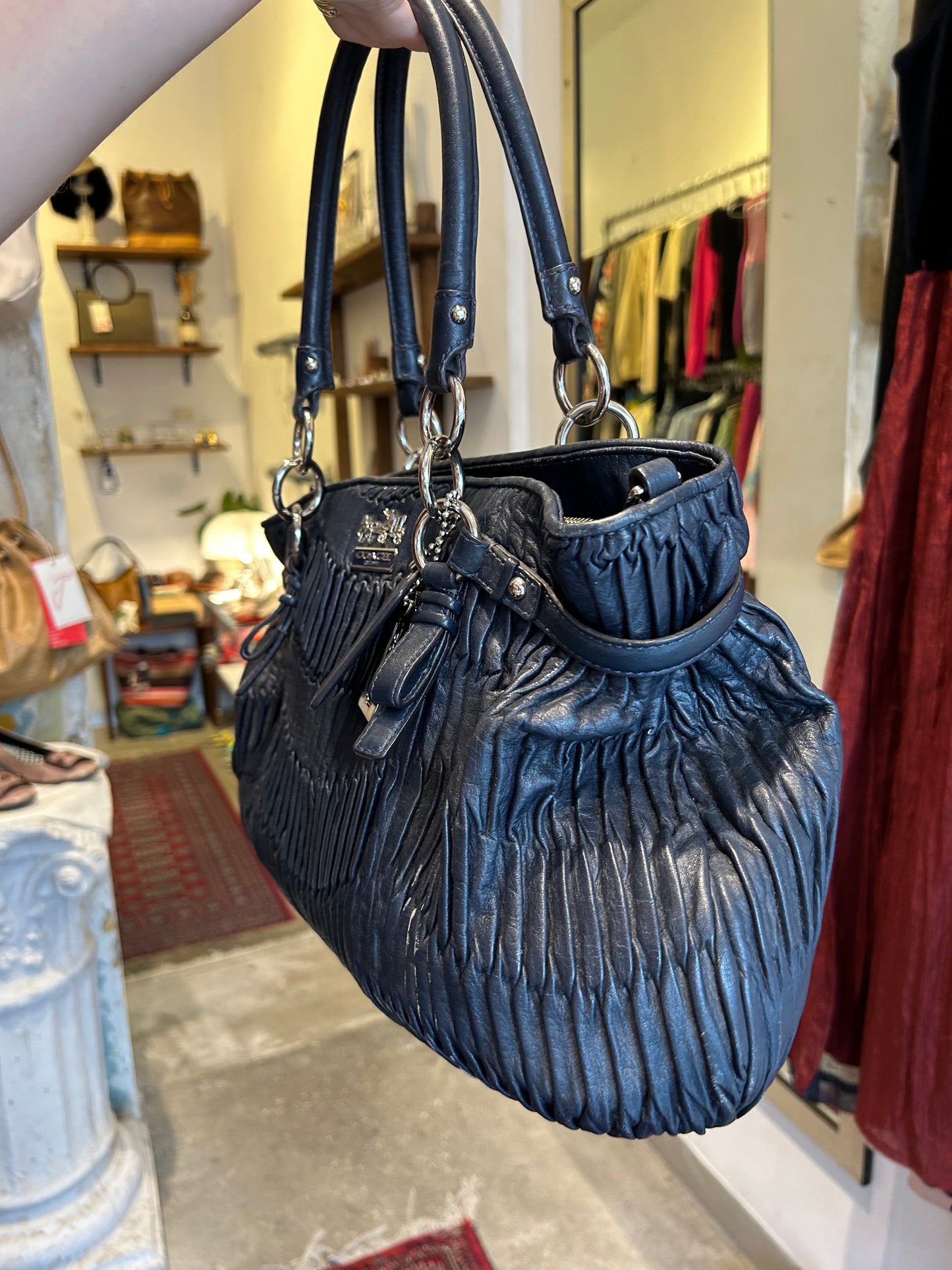 COACH madison pleated leather bag