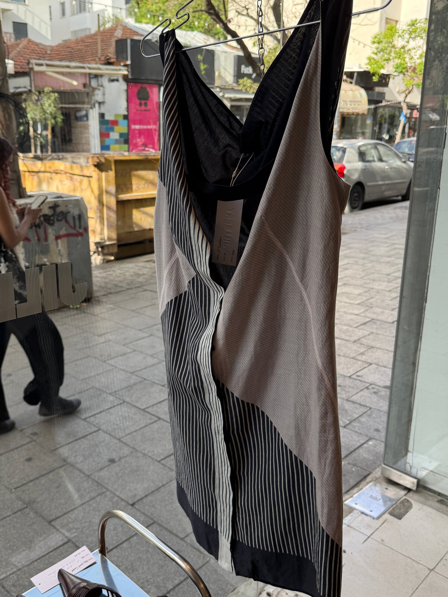 Jil Sander Asymmetric Patchwork Slip Dress