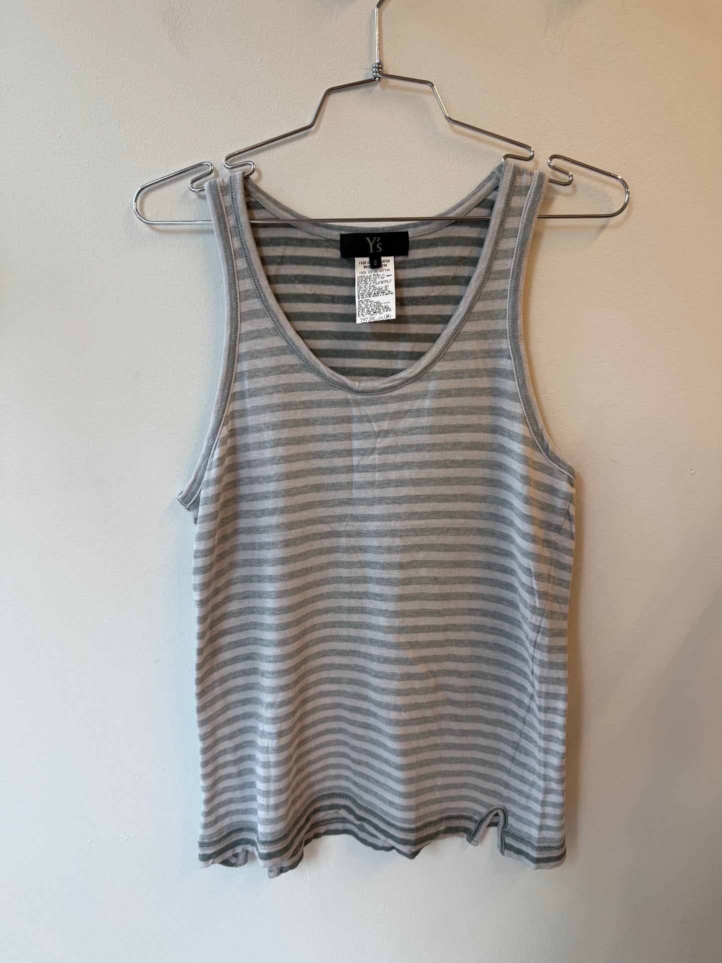 Y’s Yohji Yamamoto Striped Cotton Tank Top
