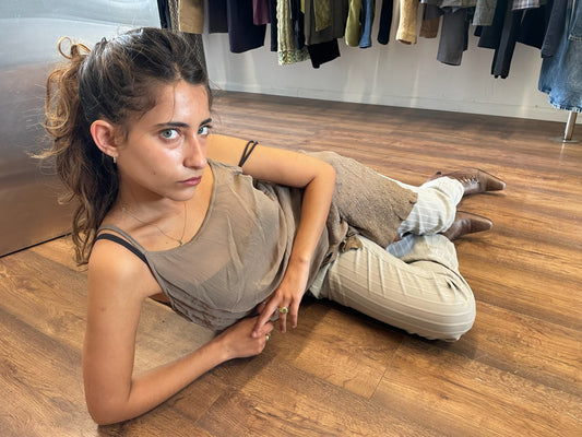 Noa Sheer Brown Slip Dress