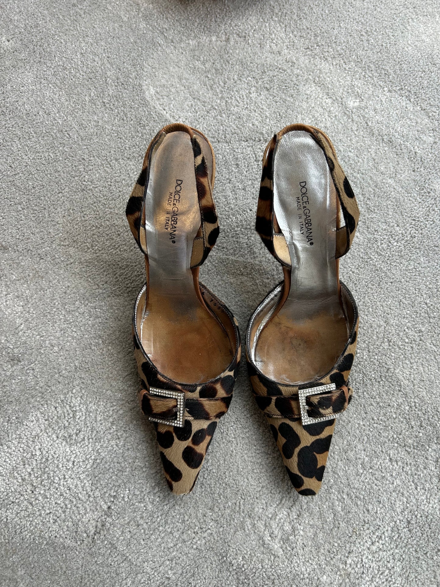 Dolce & Gabbana leopard calf hair heels