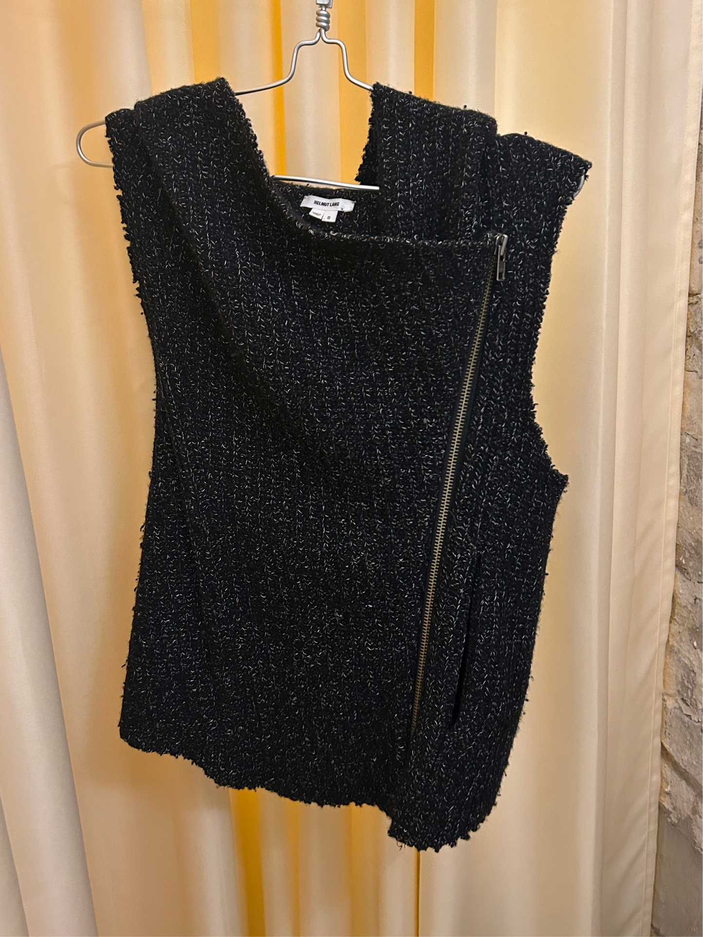 HELMUT LANG sleeveless knit hoodie vest