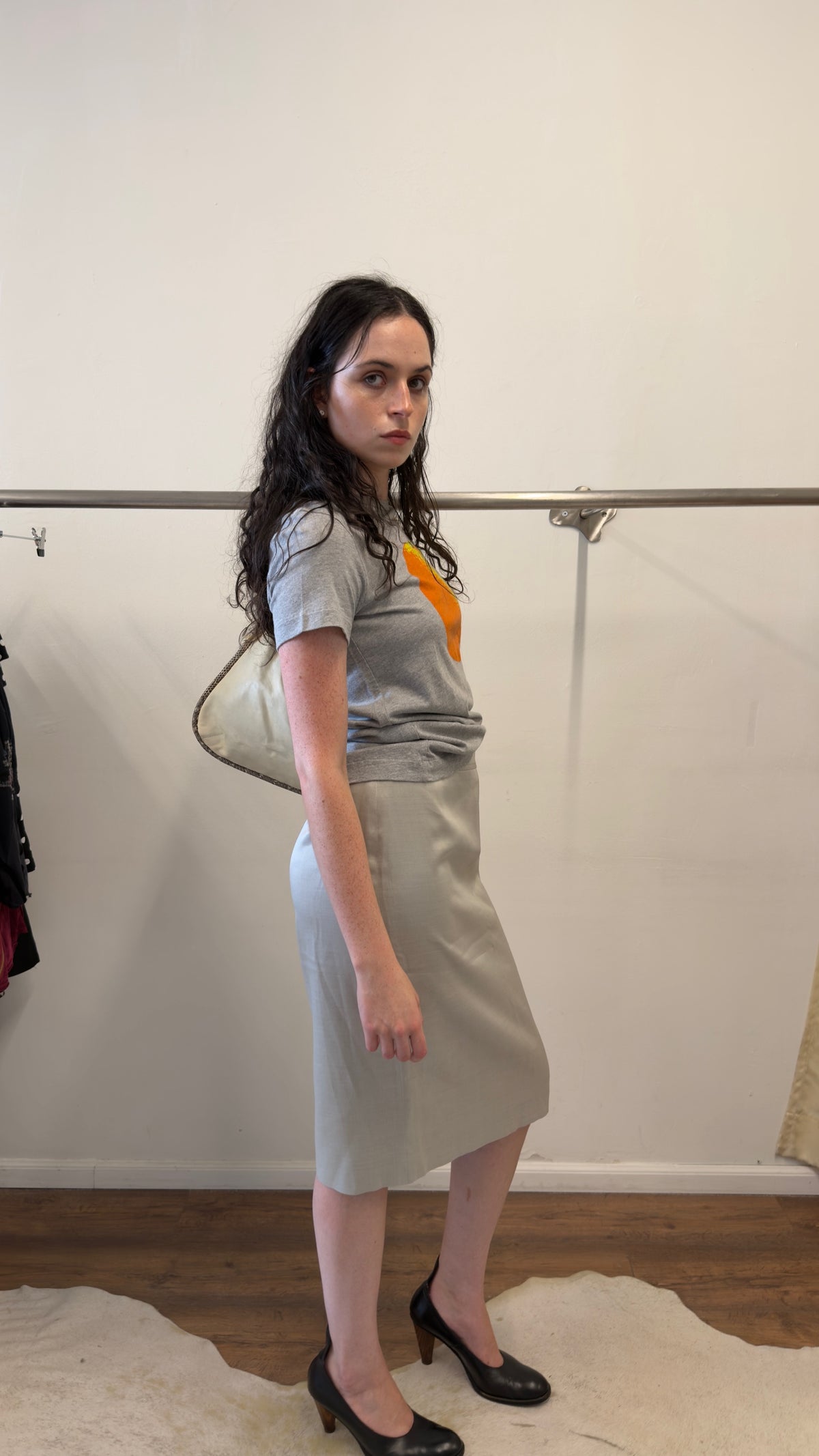Calvin Klein Collection Silk & Wool Pencil Skirt
