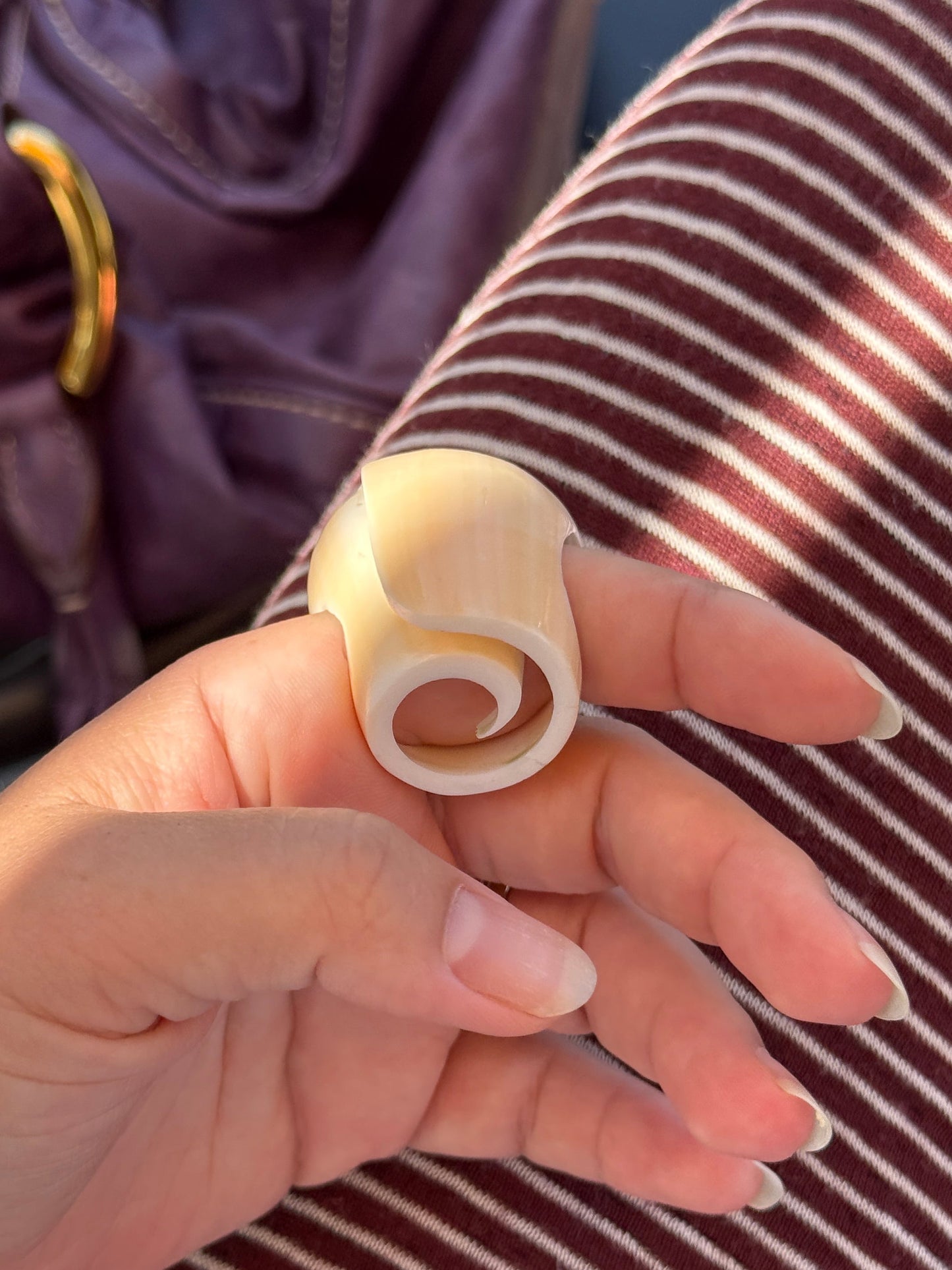 Vintage Carved Shell Statement Ring