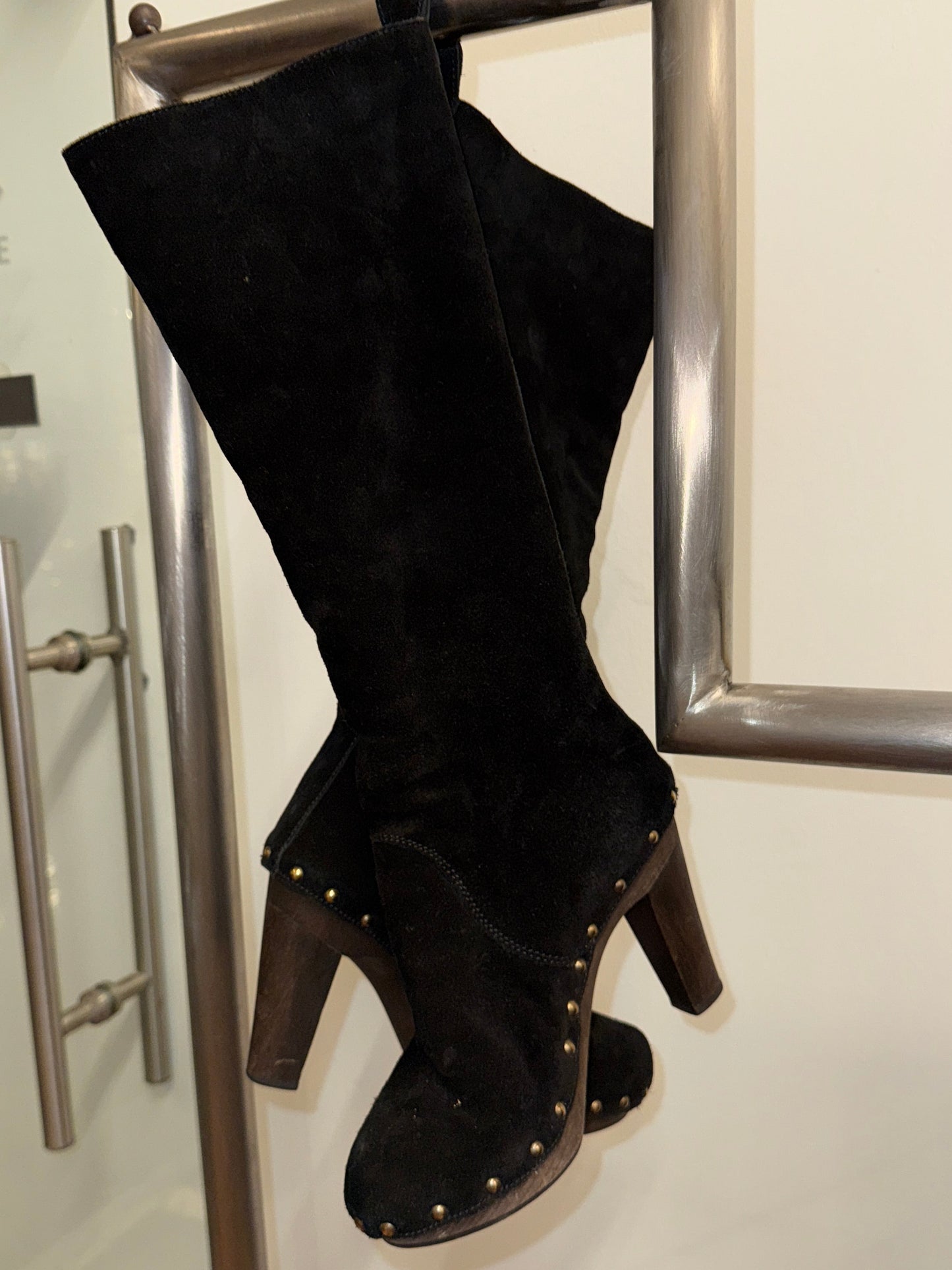 Dolce & Gabbana D&G Suede Studded Heeled Boots Early 2000s