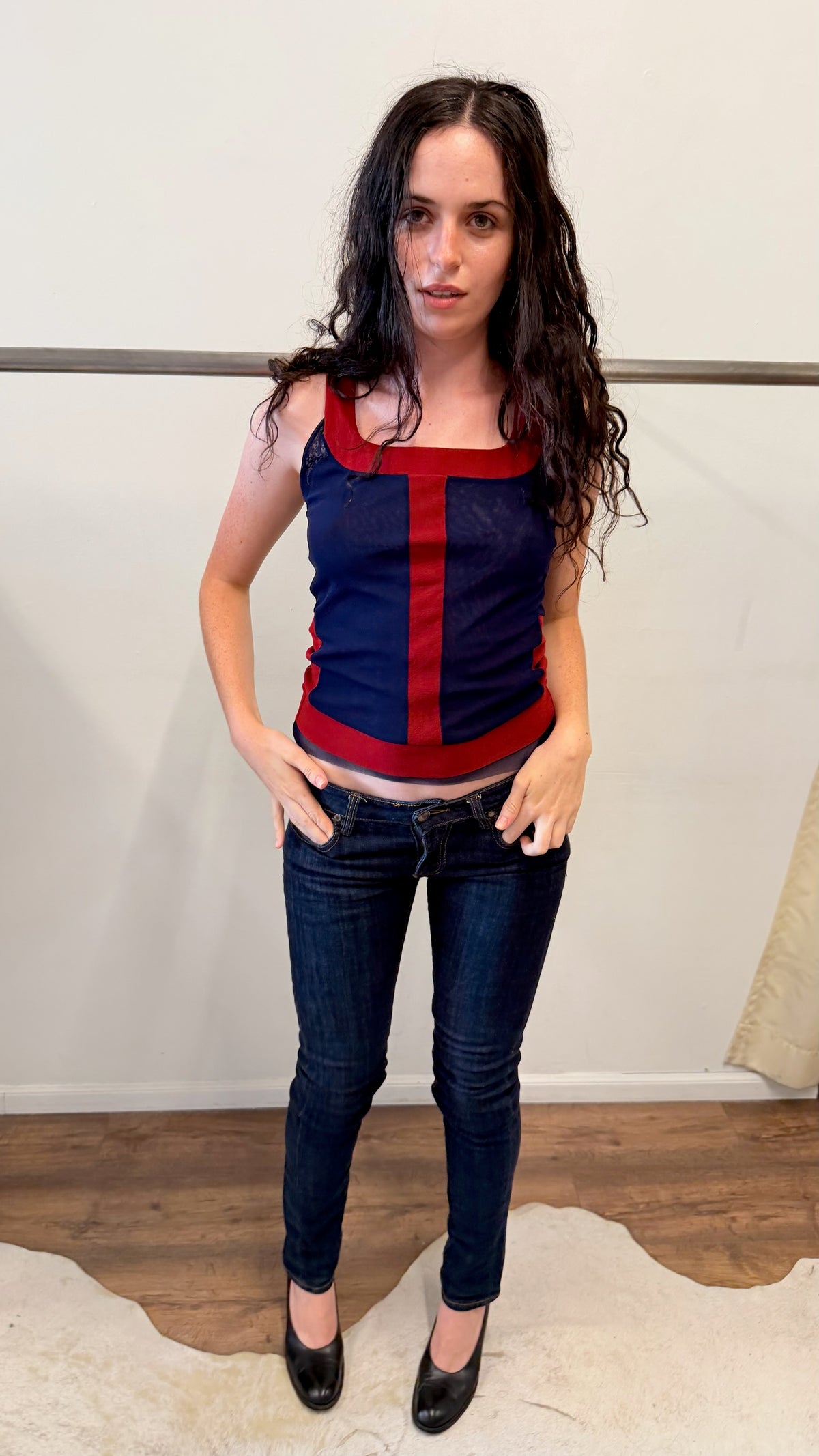 Jean Paul Gaultier Soleil Sheer Colorblock Tank Top 2000s