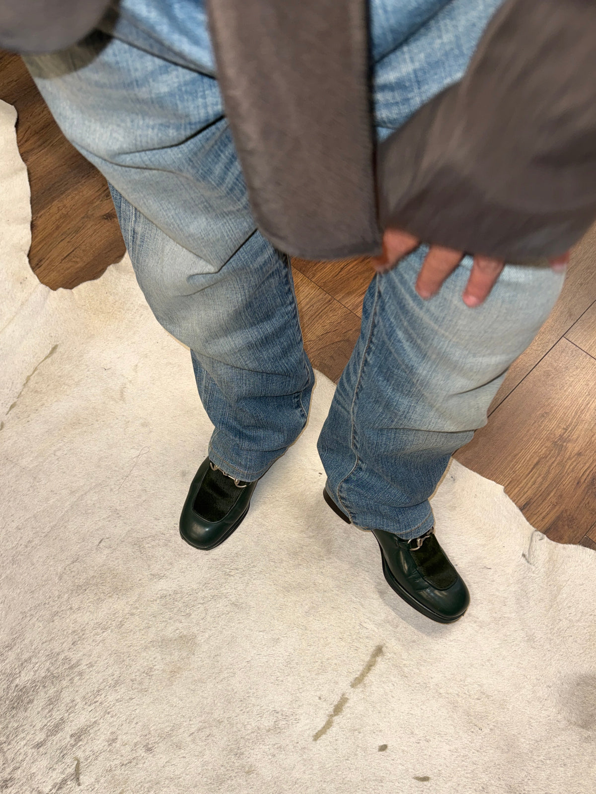 Gucci Horsebit Calf Hair Leather Loafers 35 EU