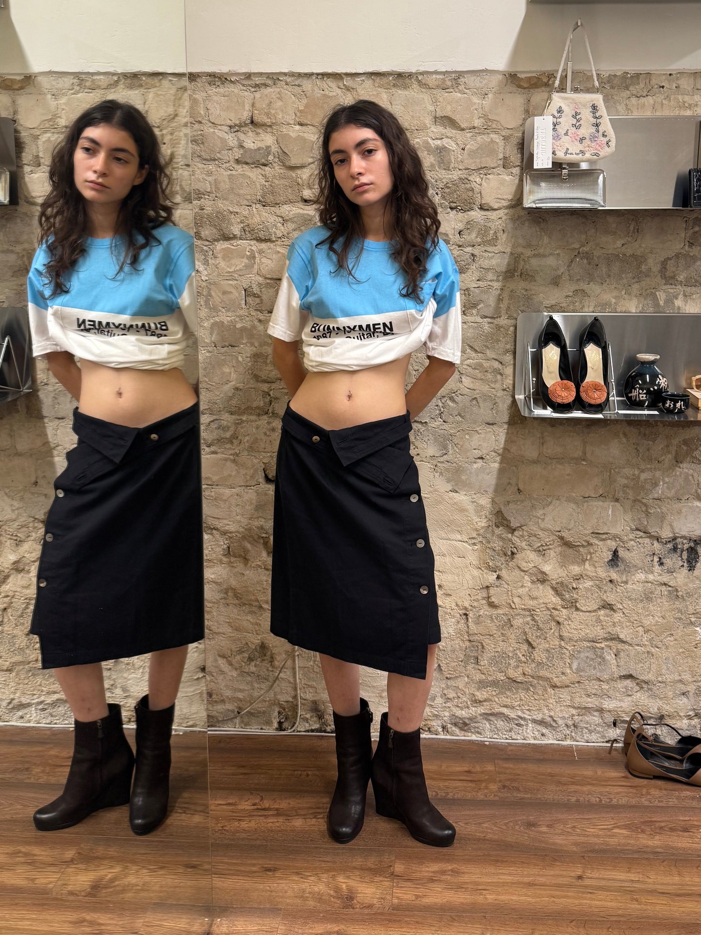 Comme des Garçons — wrap button skirt