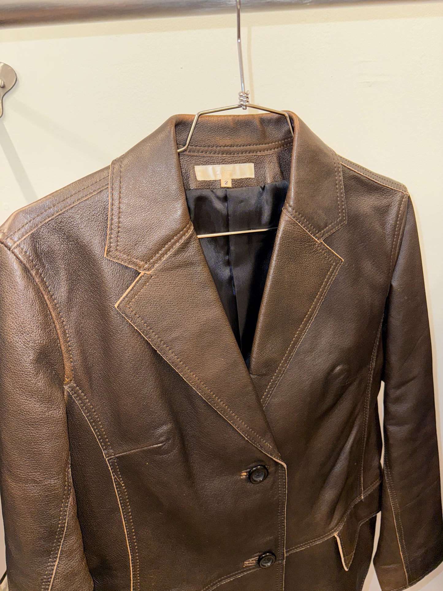KETTY pigskin leather tailored jacket
