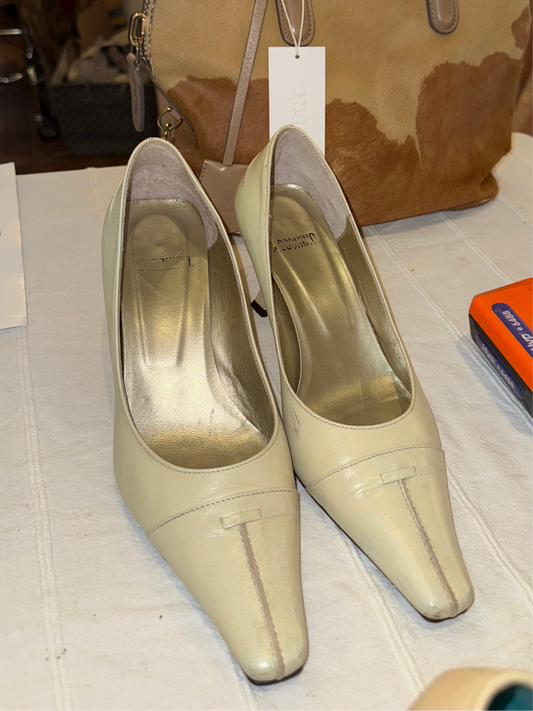 Moschino Cream Leather Heels 36