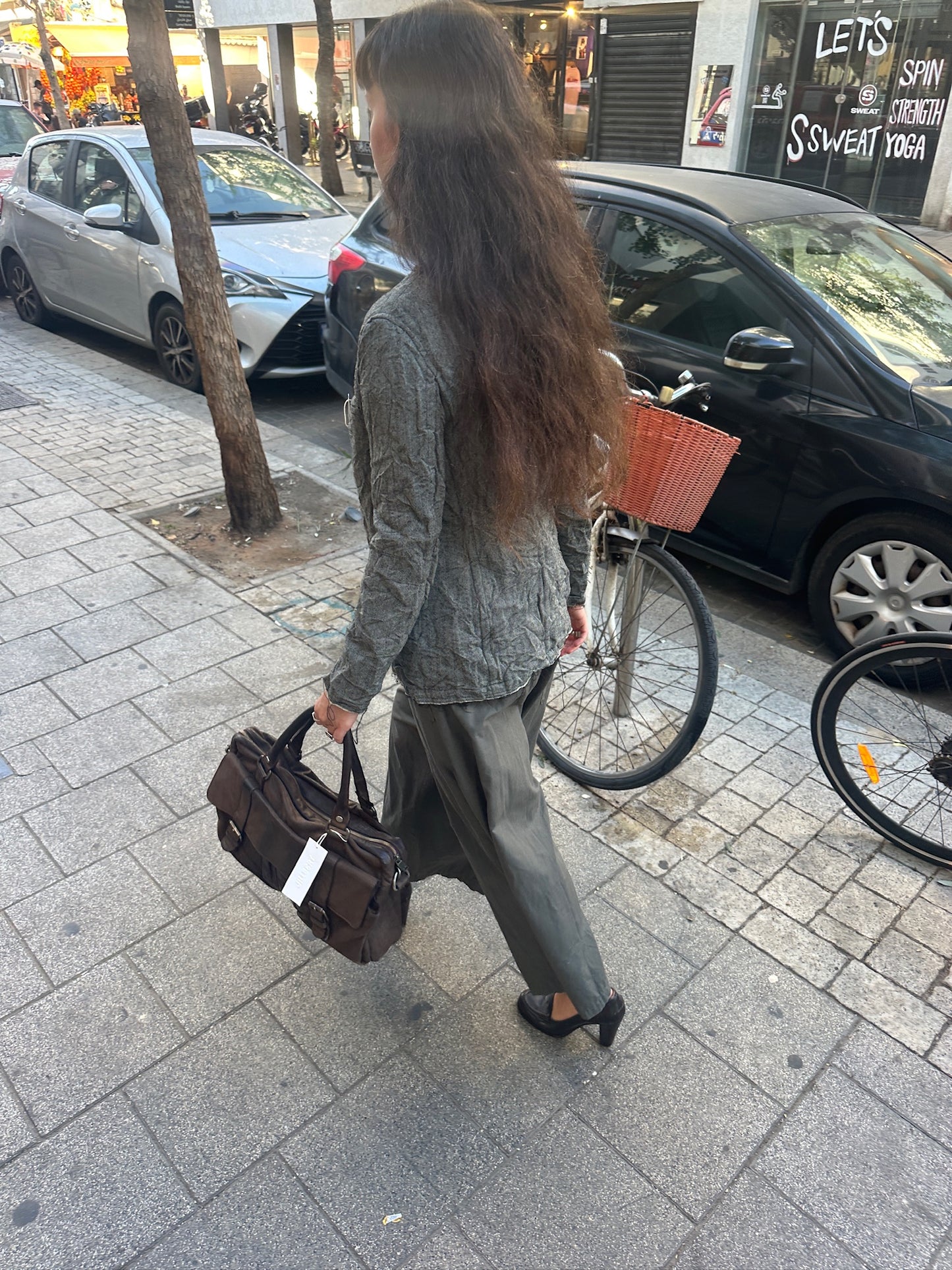 Max Moratti 2000s brown leather satchel