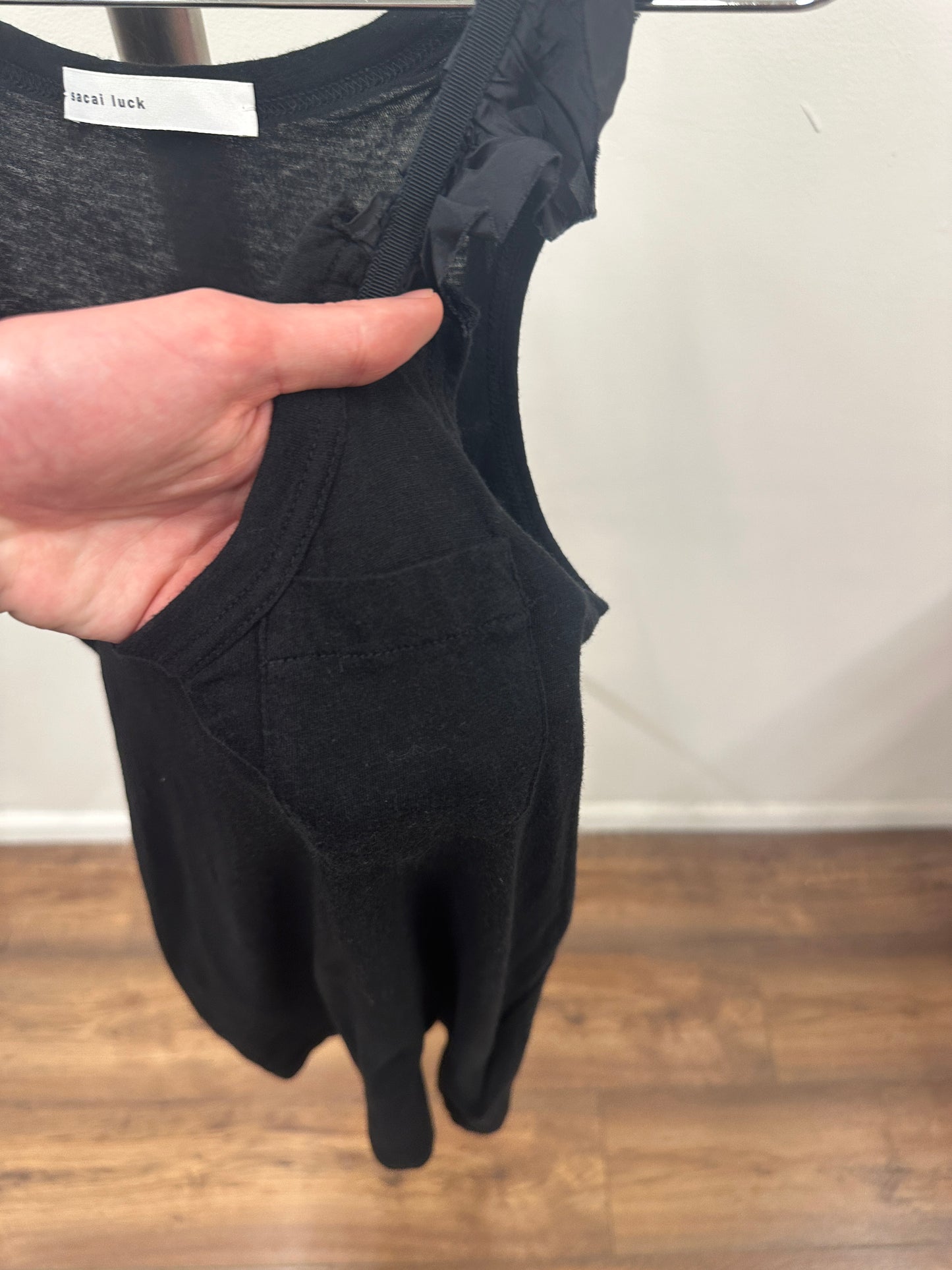 sacai luck 2010s ruffled strap tank