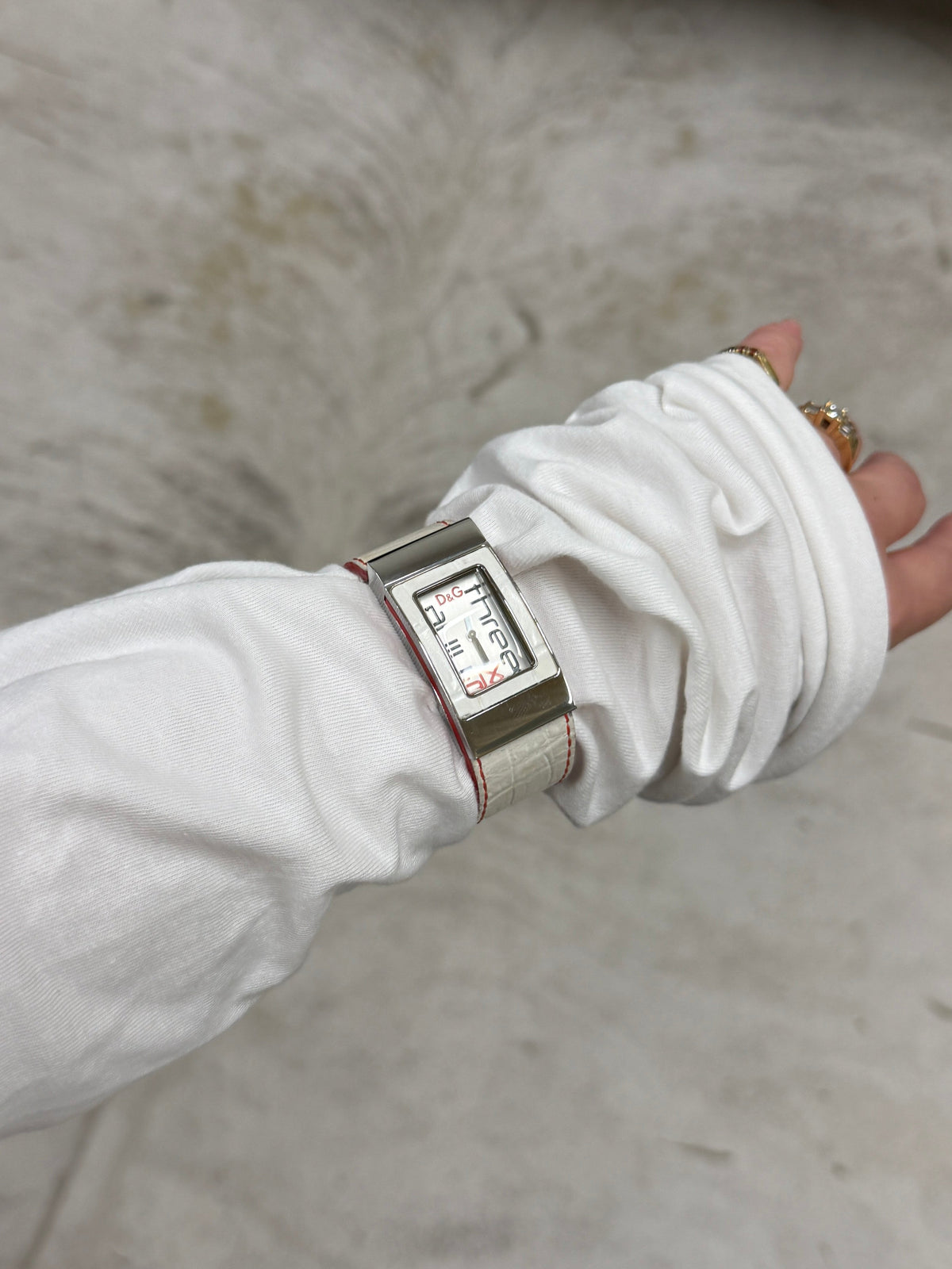 D&G Dolce & Gabbana Time Graphic Leather Watch