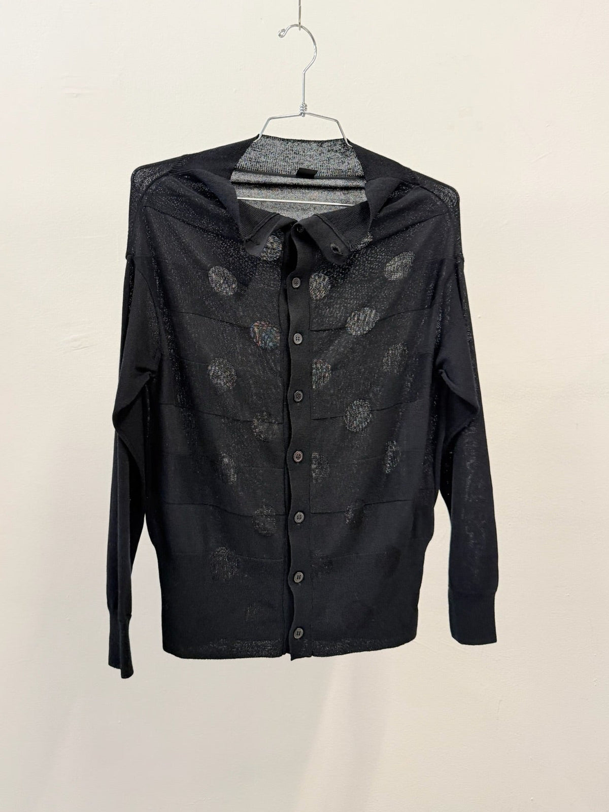 Y's Yohji Yamamoto Sheer Dot Knit Cardigan