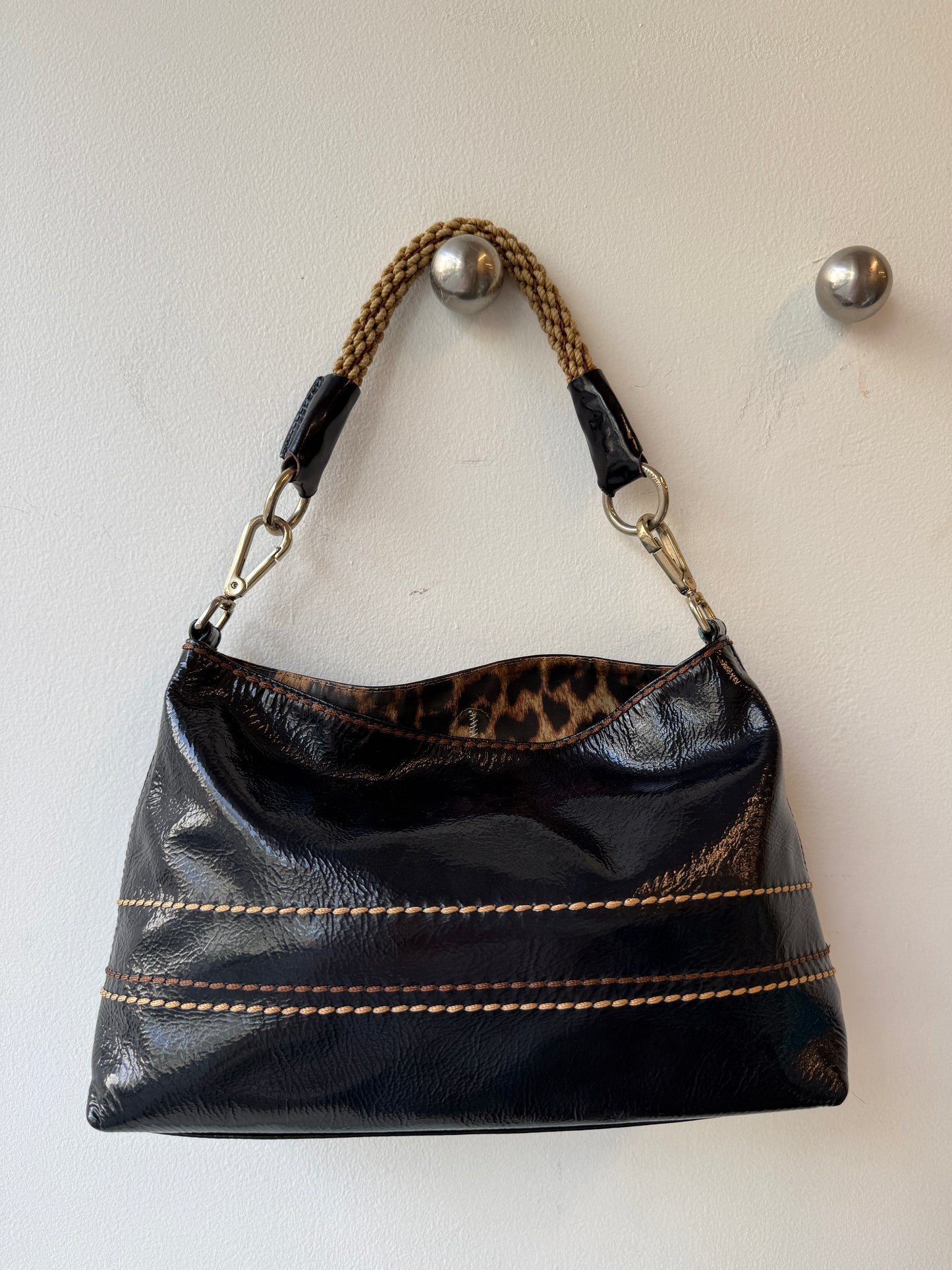 Plinio Visona Patent Leather Shoulder Bag