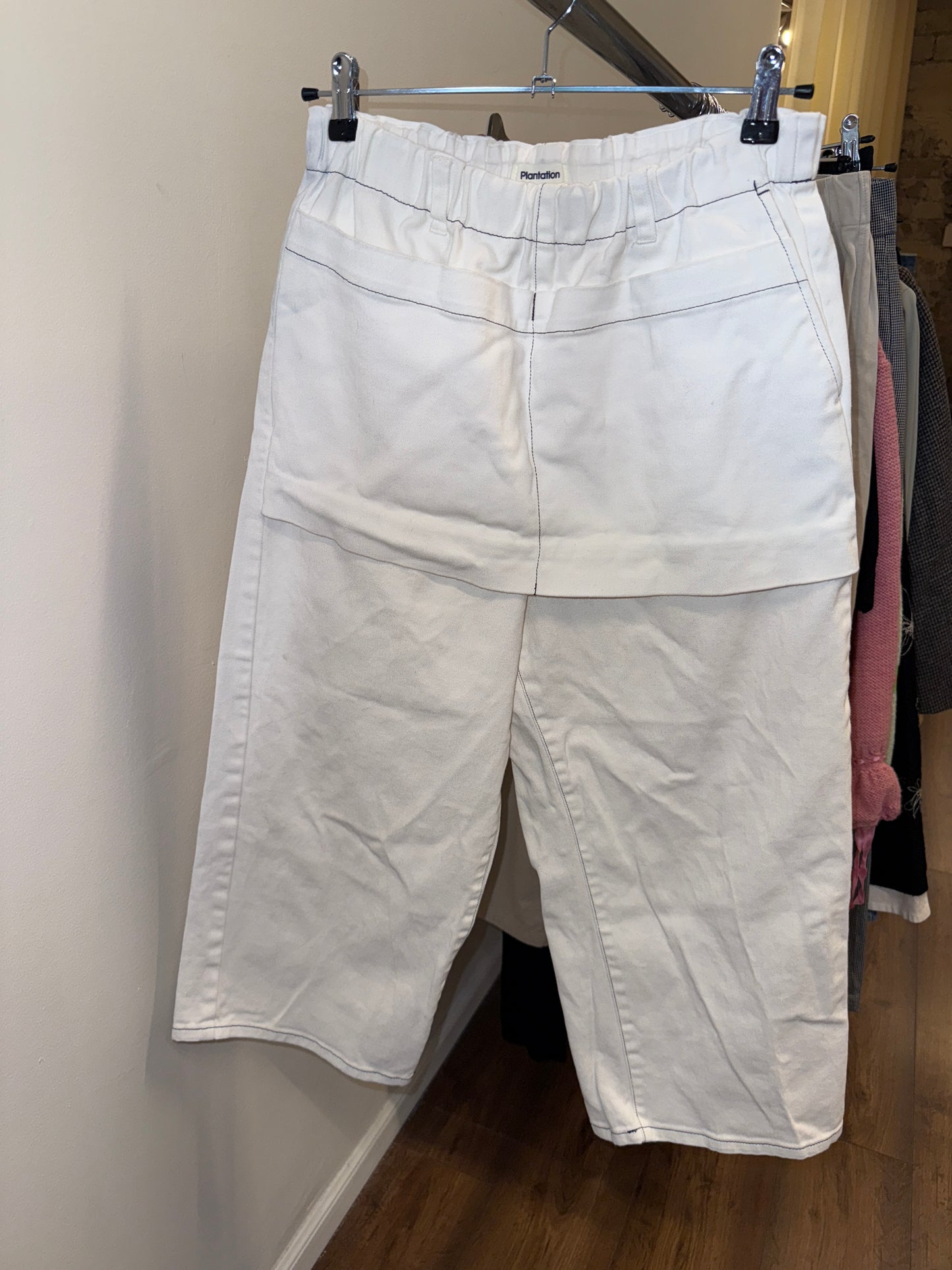 Plantation by Issey Miyake white layered pants