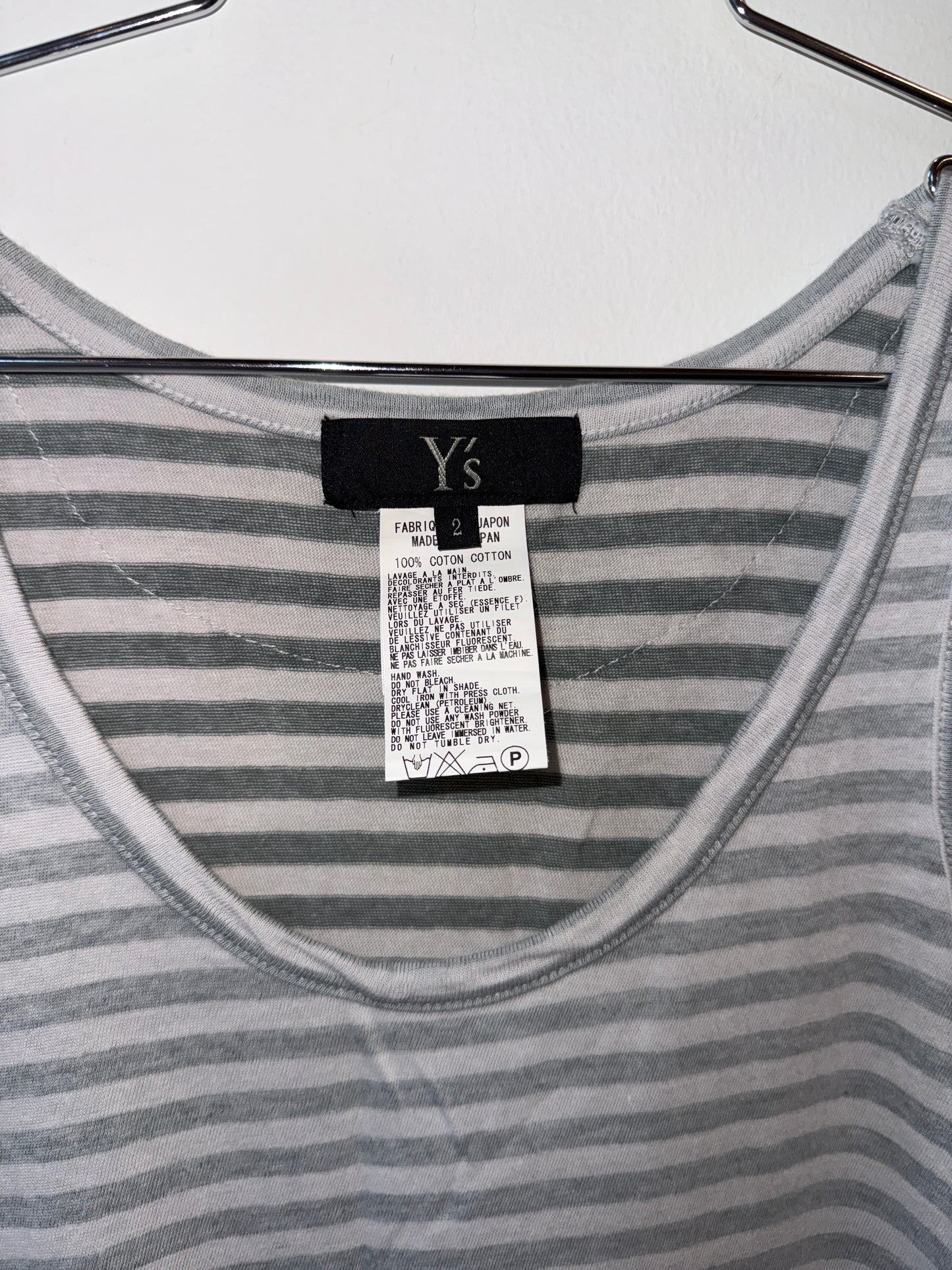 Y’s Yohji Yamamoto Striped Cotton Tank Top