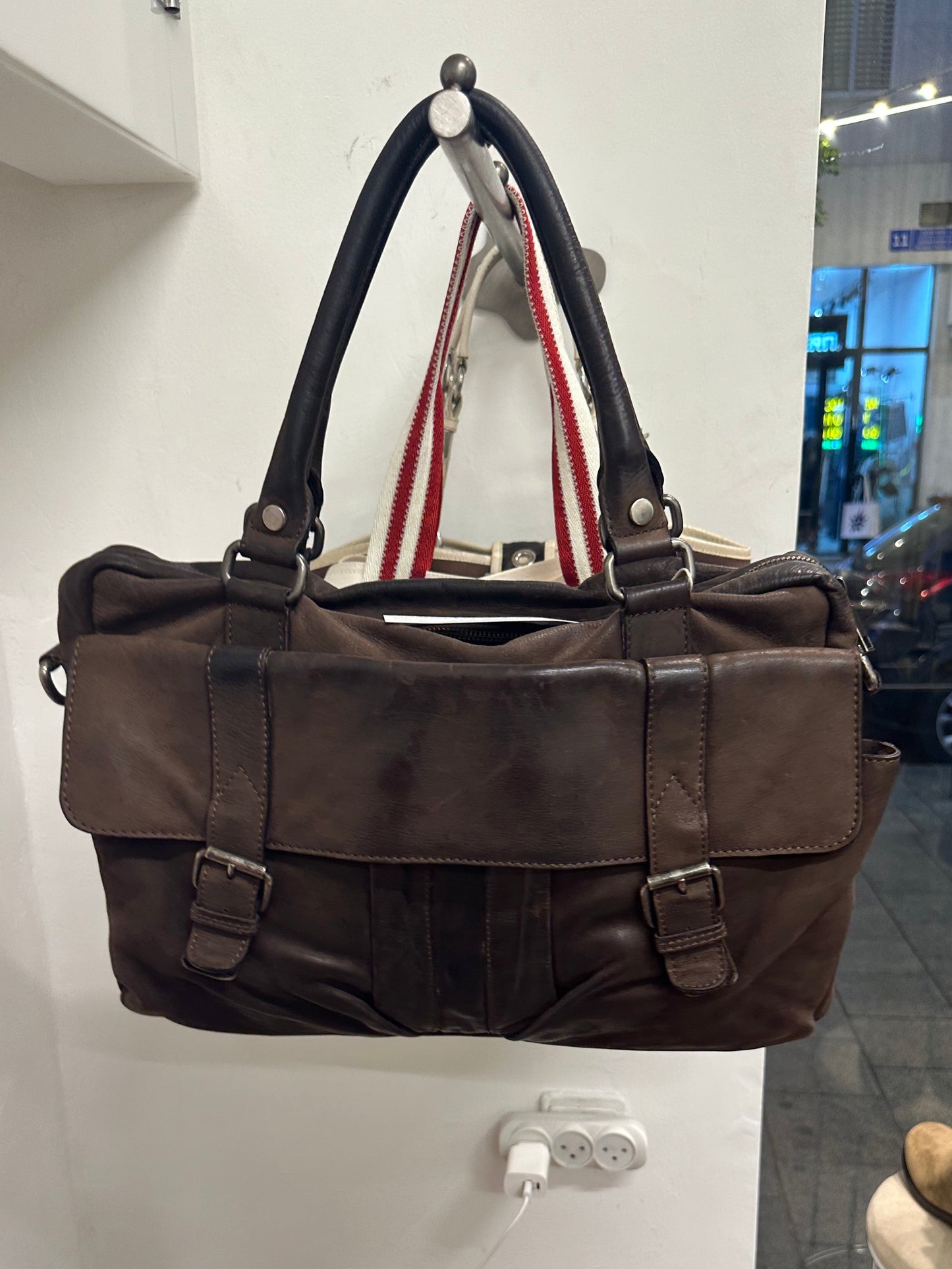 Max Moratti 2000s brown leather satchel