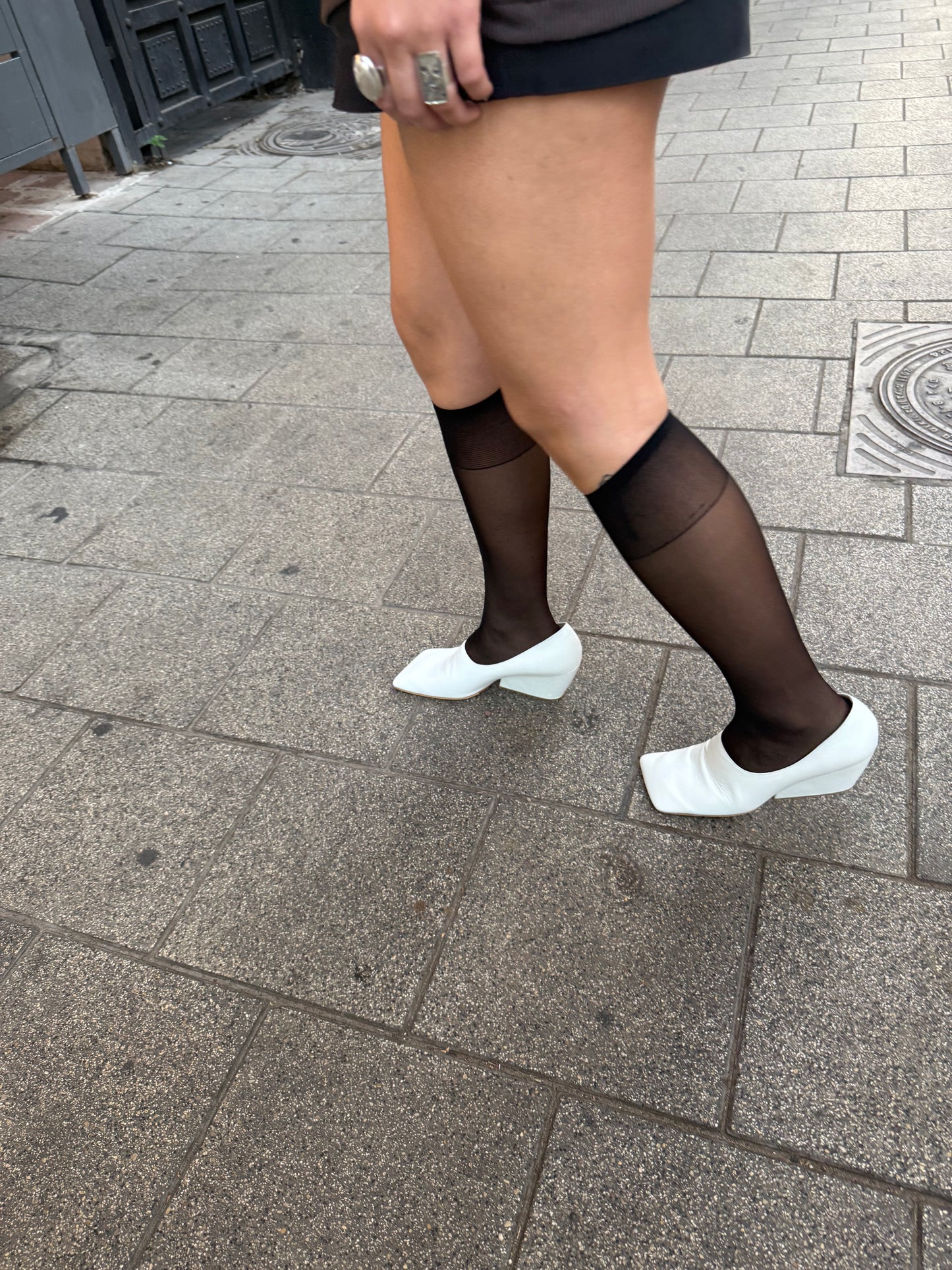 Pippichic White Leather Wedge Mules