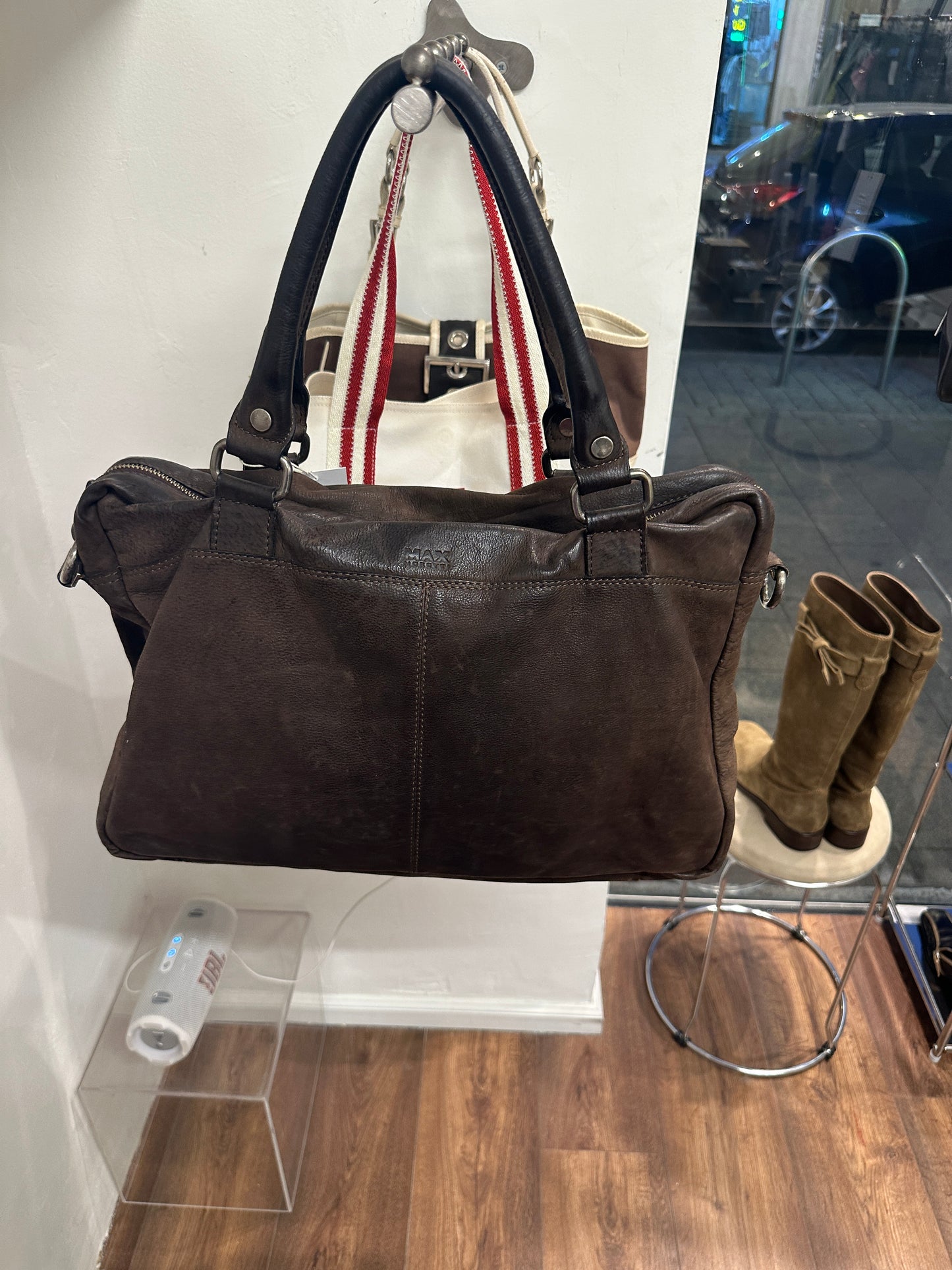 Max Moratti 2000s brown leather satchel