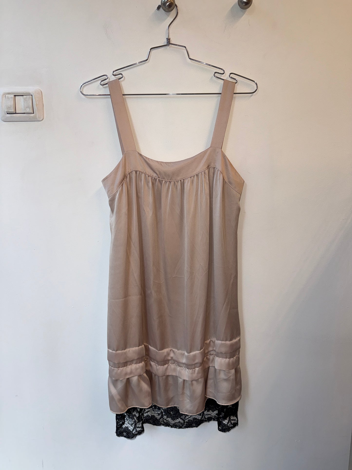 Sisley 2012 Satin & Lace Mini Dress
