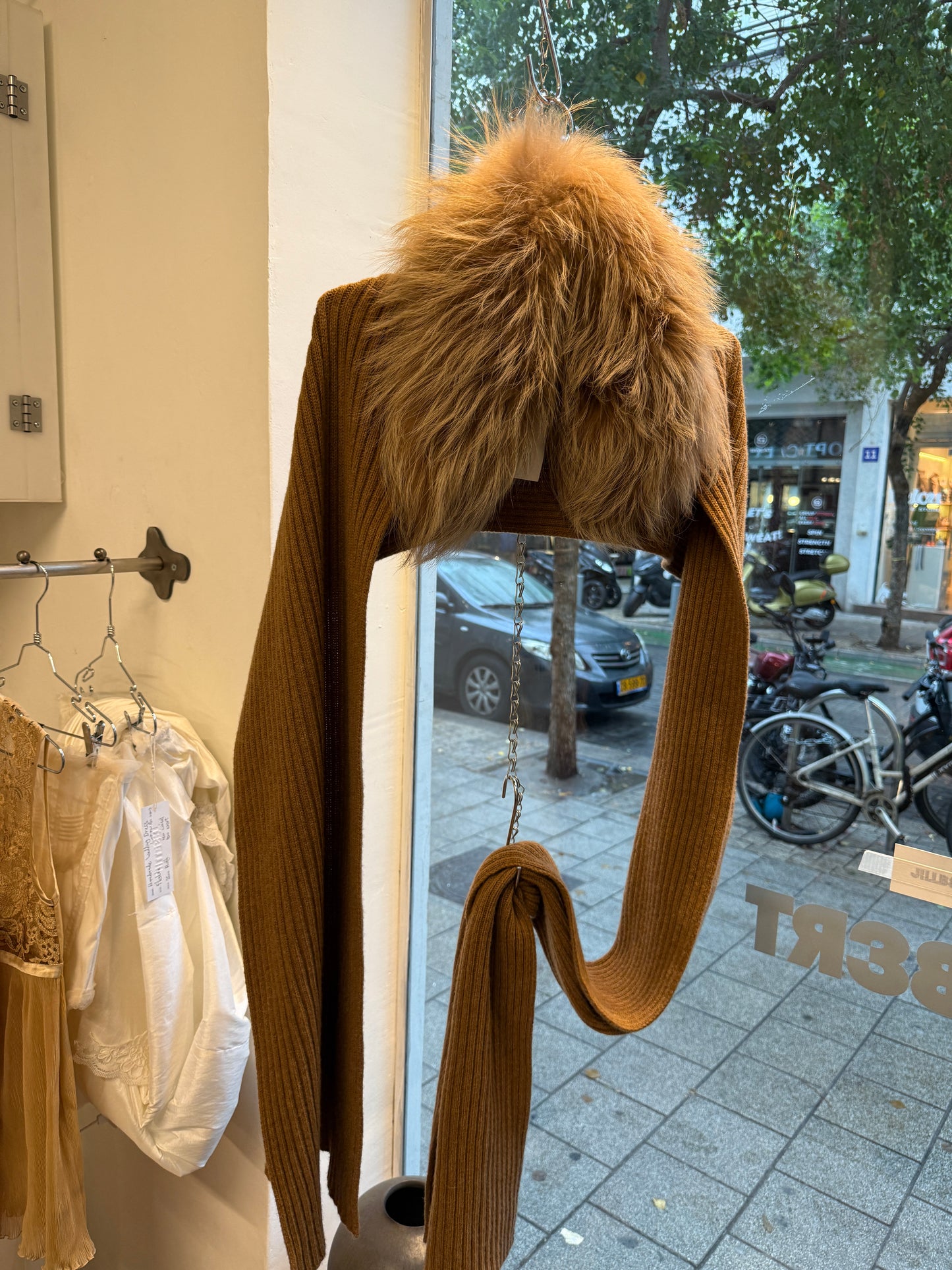 Max Mara Wool Scarf Fur Collar