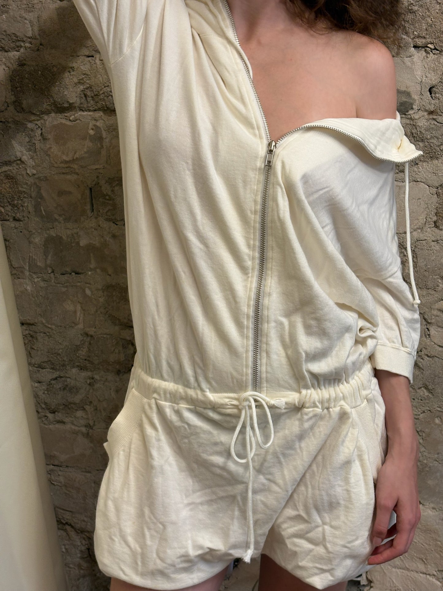 1980s I.S. Issey Miyake Sport hooded cotton jumpsuit