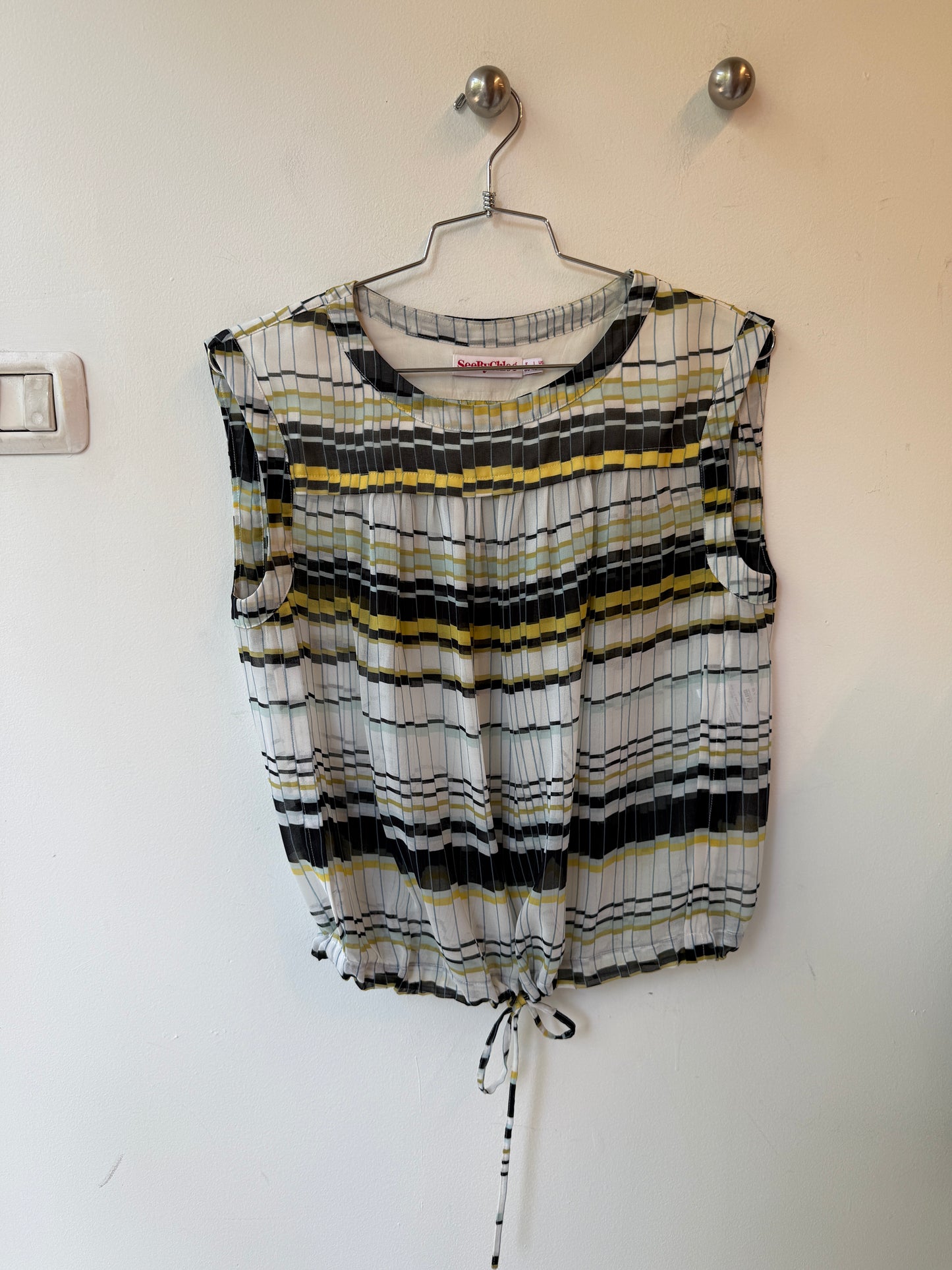 See By Chloé Pleated Printed Top