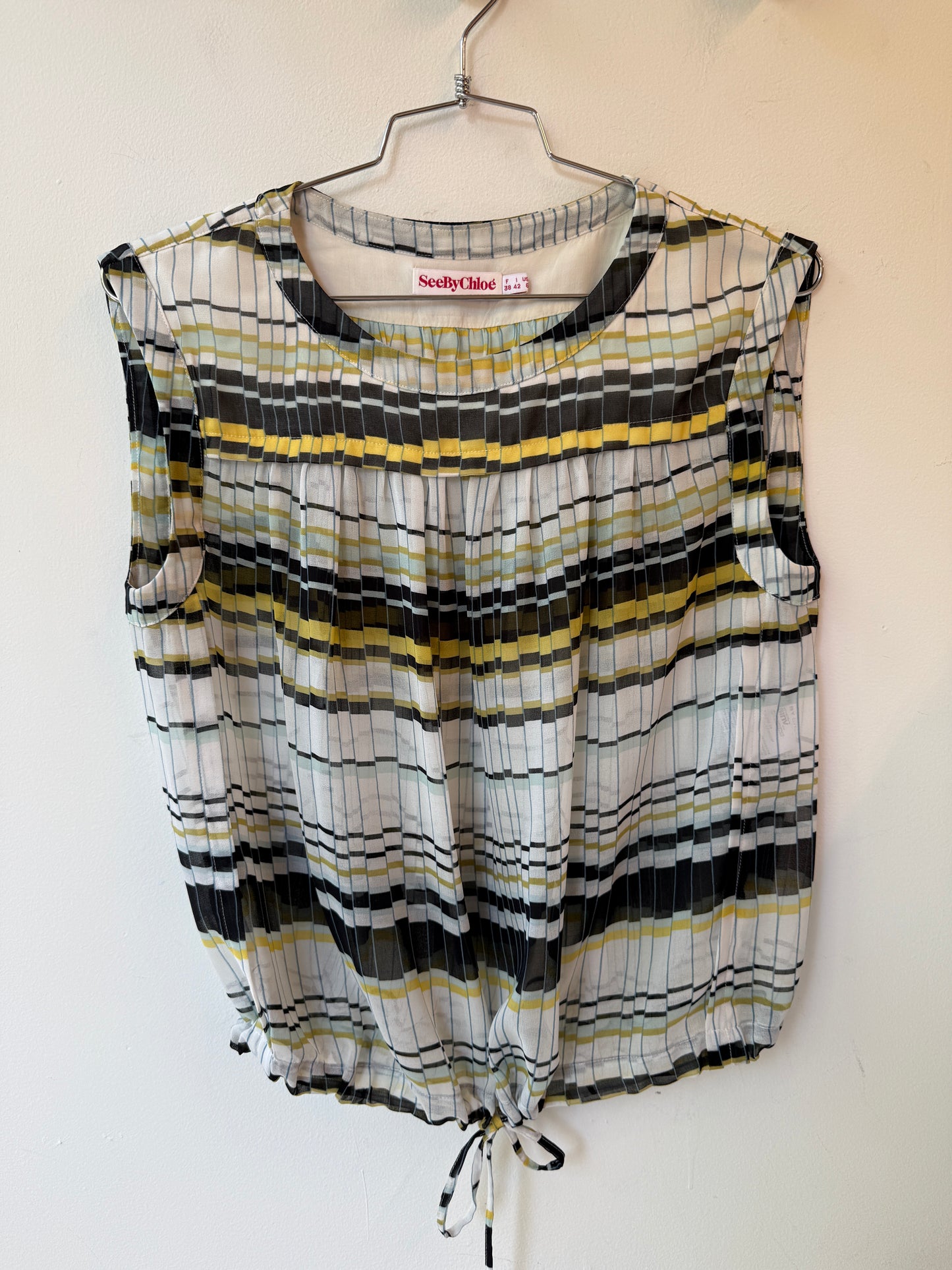 See By Chloé Pleated Printed Top