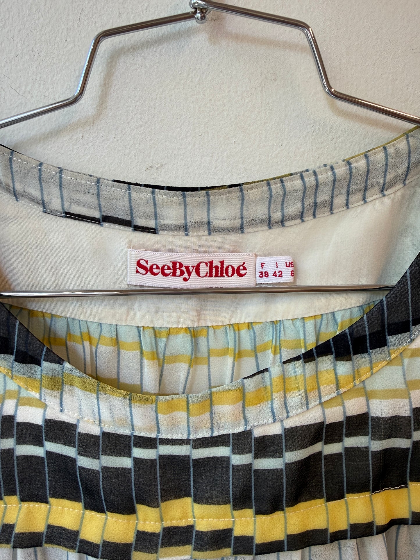 See By Chloé Pleated Printed Top