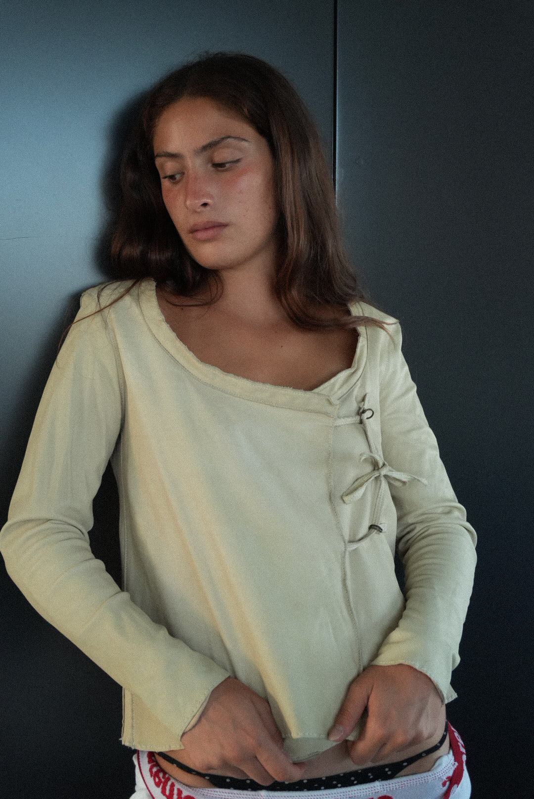 Sisii Washable Leather Wrap Top
