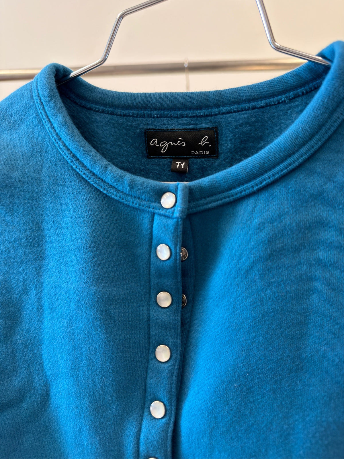 agnes b. Cotton Snap Cardigan T1