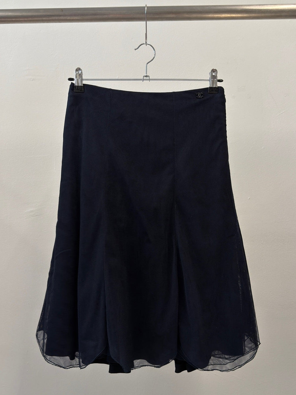Chanel Layered Tulle Flared Skirt 38