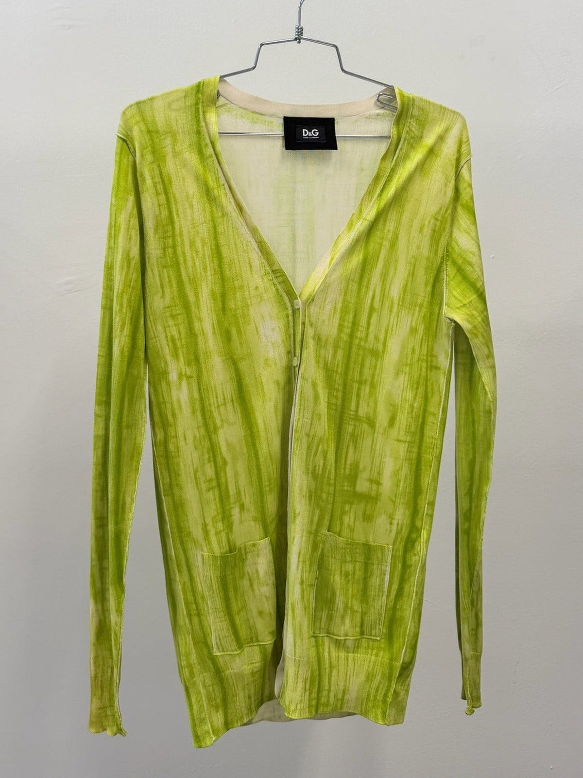 D&G Dolce & Gabbana Silk Brush Print Cardigan