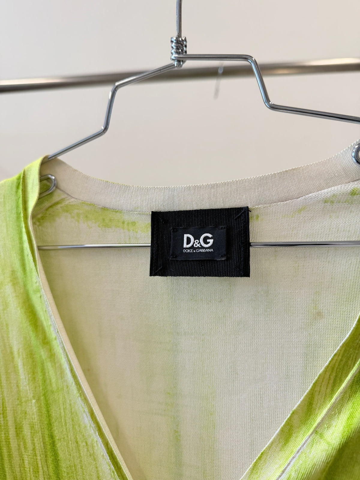 D&G Dolce & Gabbana Silk Brush Print Cardigan