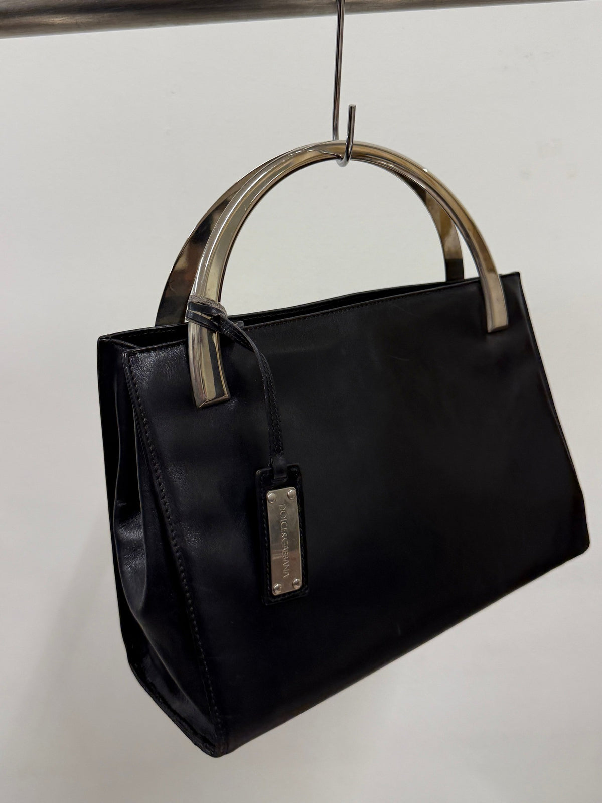 Dolce & Gabbana Leather Metal Arch Handle Bag