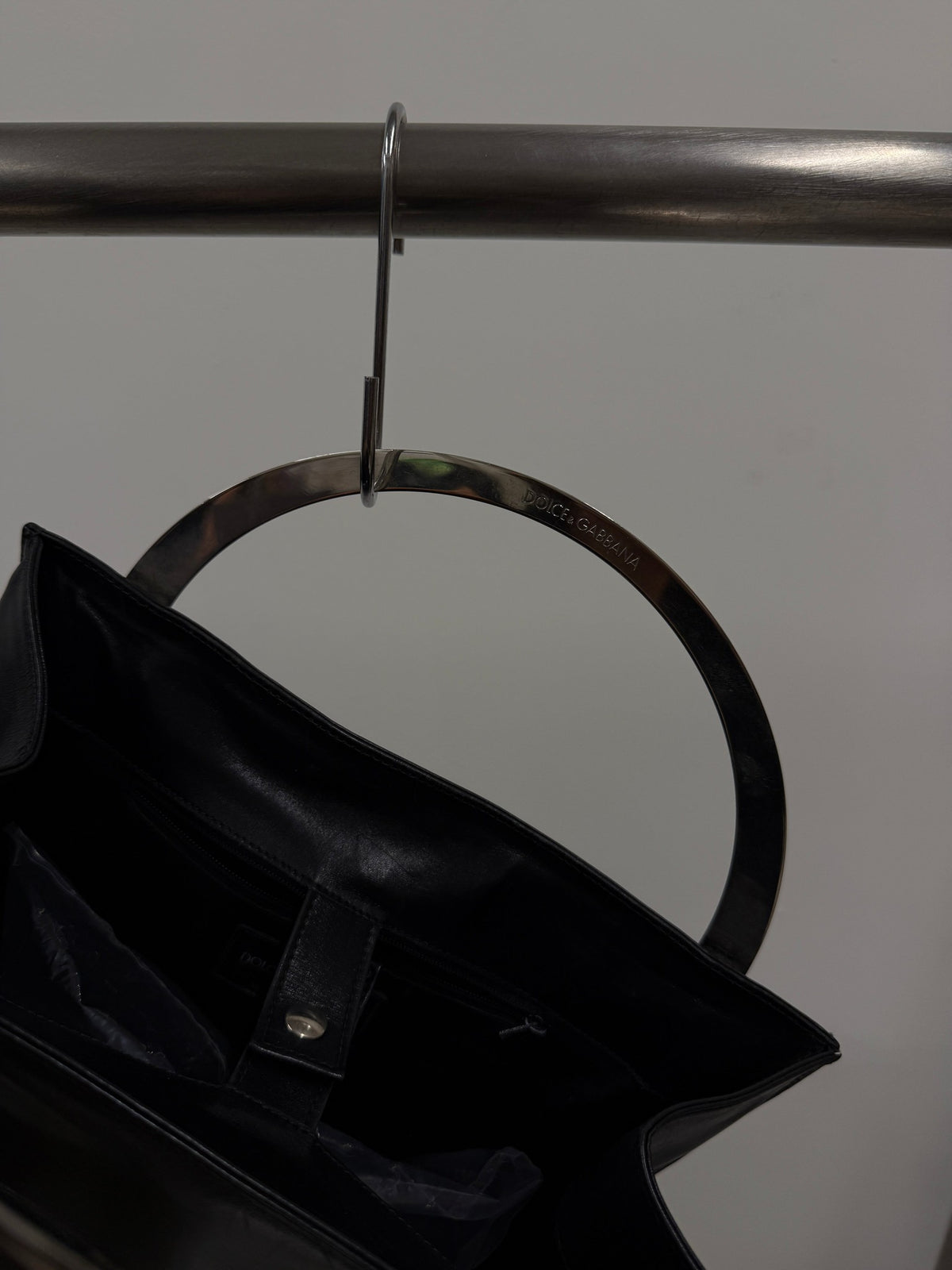 Dolce & Gabbana Leather Metal Arch Handle Bag