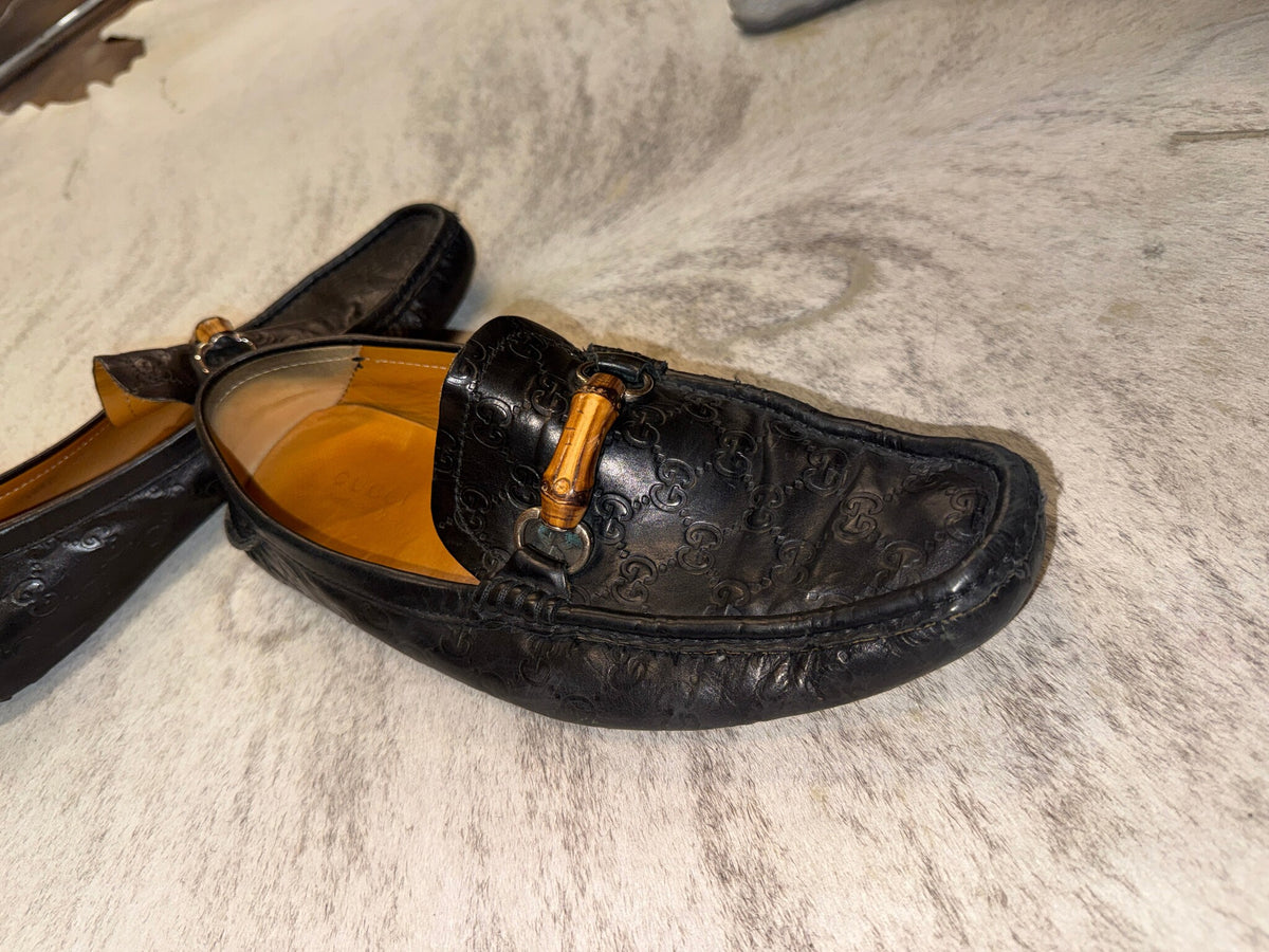 Gucci Bamboo Horsebit Guccissima Leather Driving Loafers