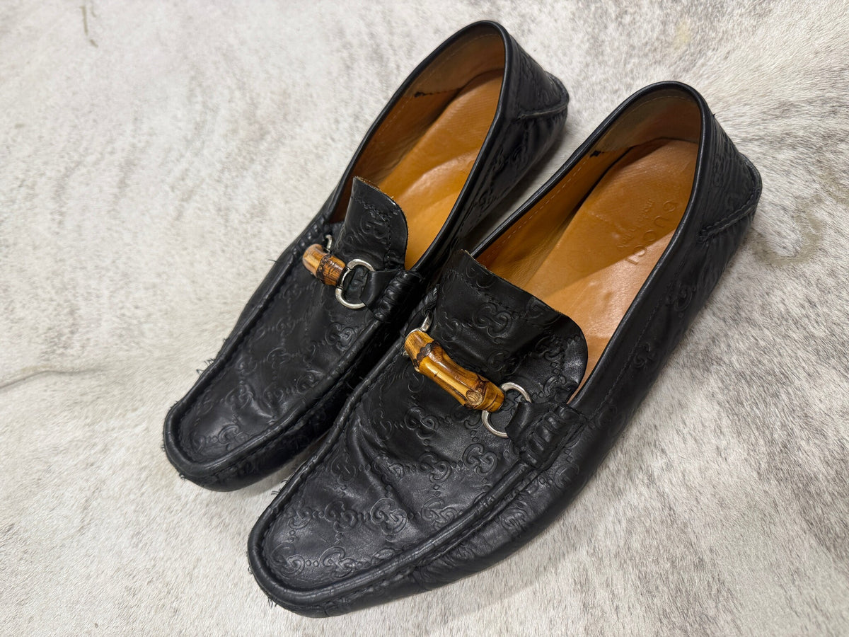 Gucci Bamboo Horsebit Guccissima Leather Driving Loafers