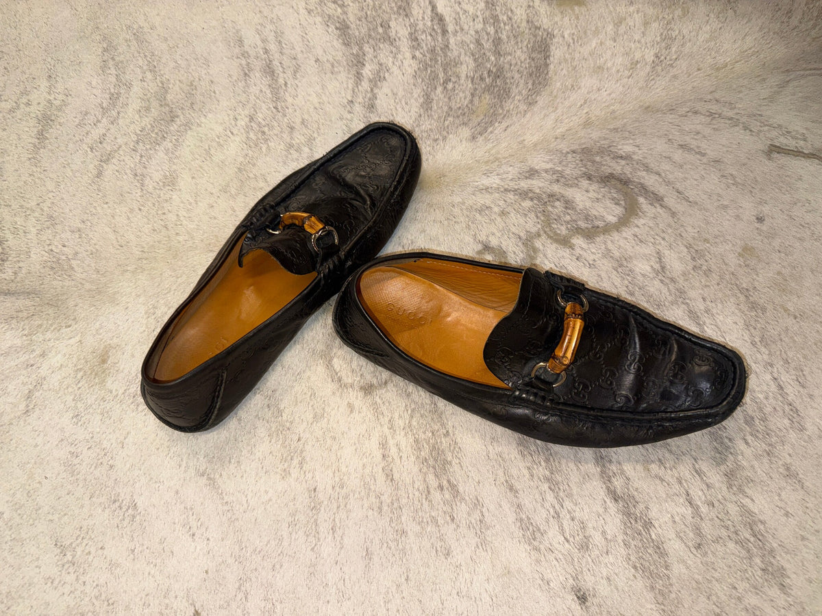 Gucci Bamboo Horsebit Guccissima Leather Driving Loafers