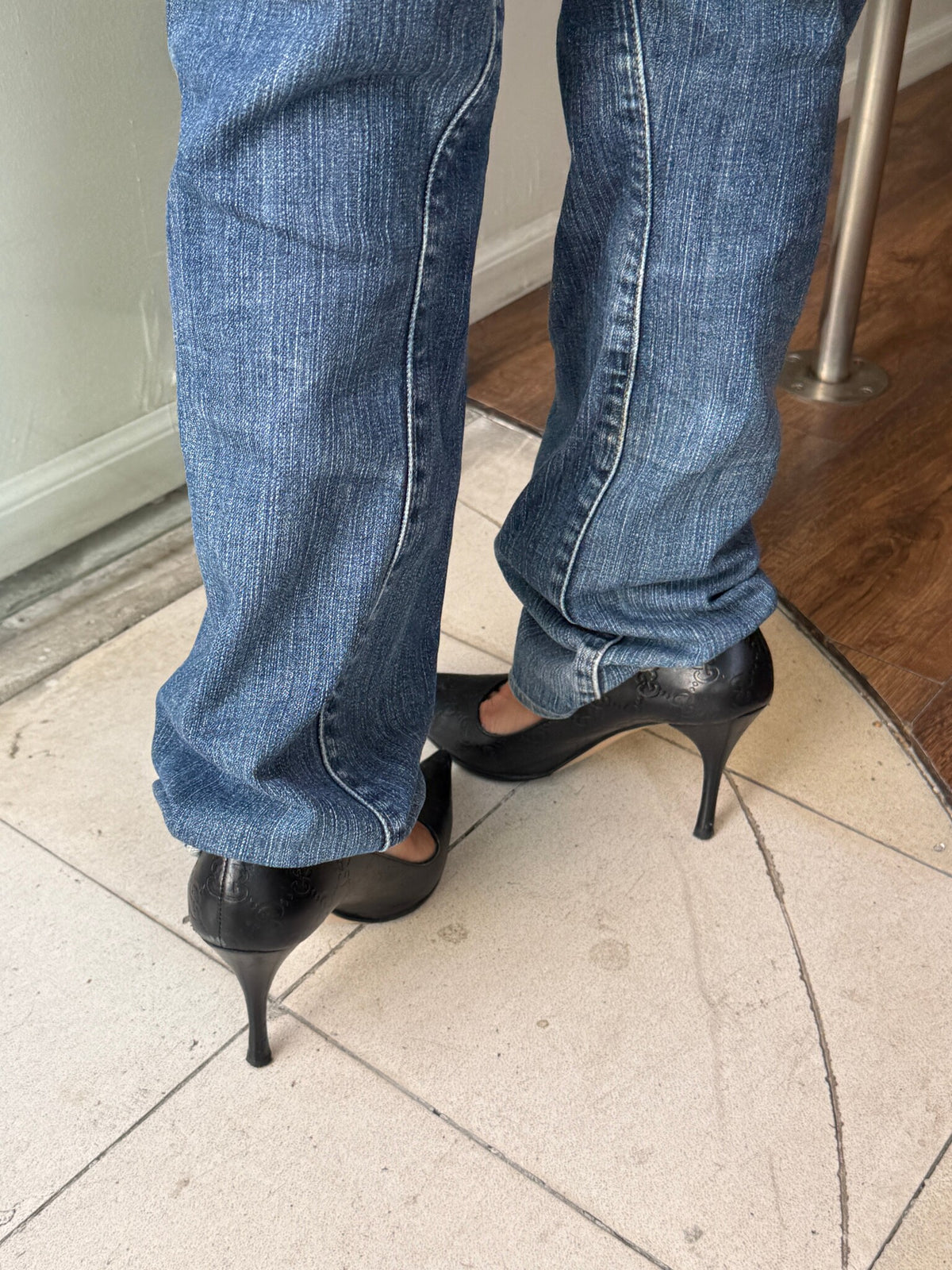 Gucci Guccissima Leather Pointed Pumps 37.5 EU