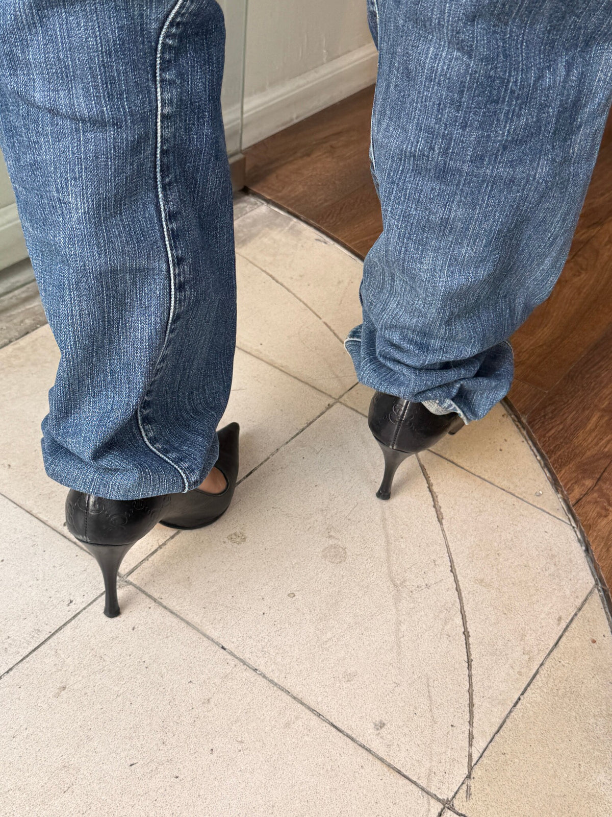 Gucci Guccissima Leather Pointed Pumps 37.5 EU